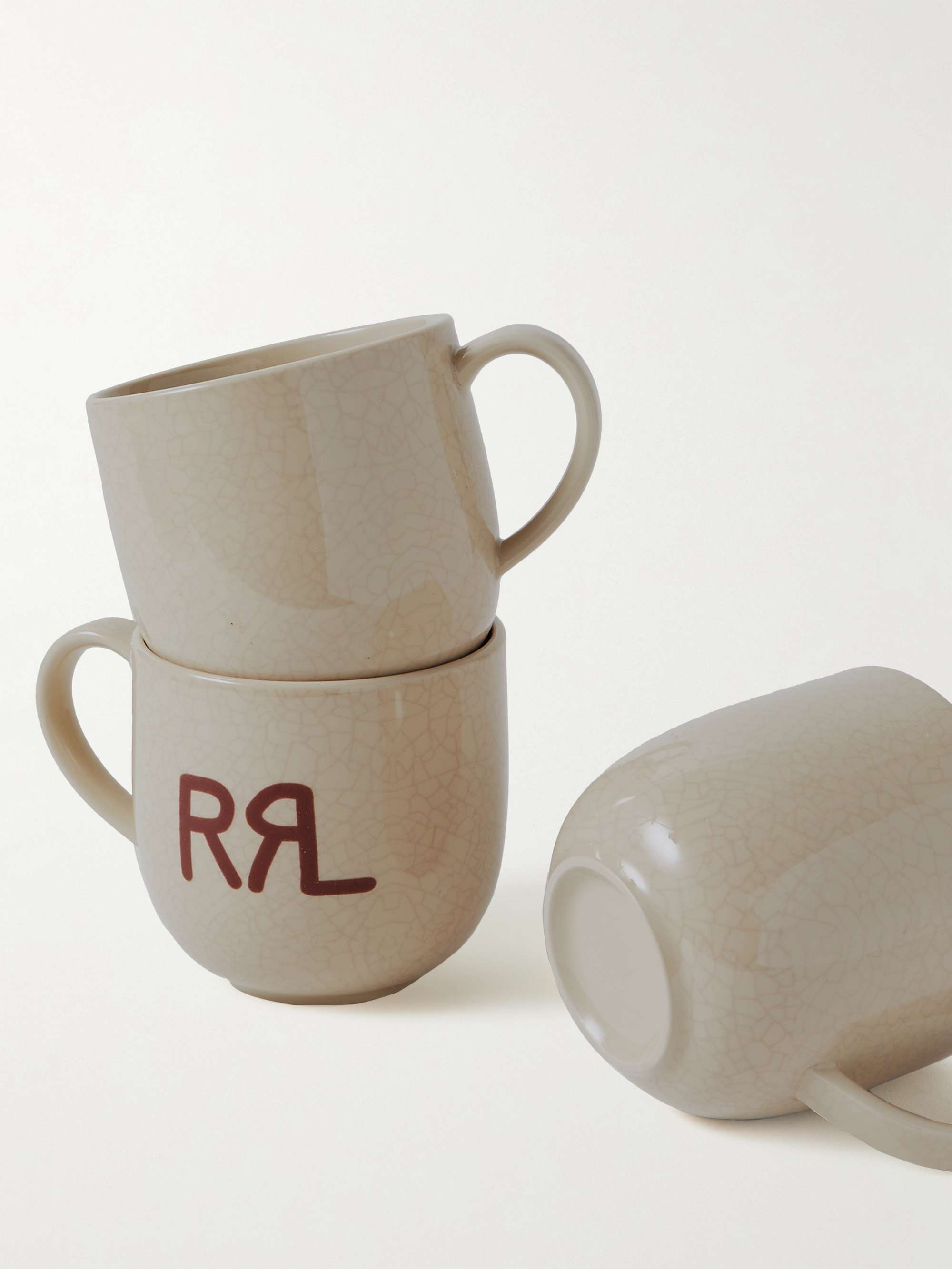 RRL Set of Four Logo-Print Stoneware Mugs