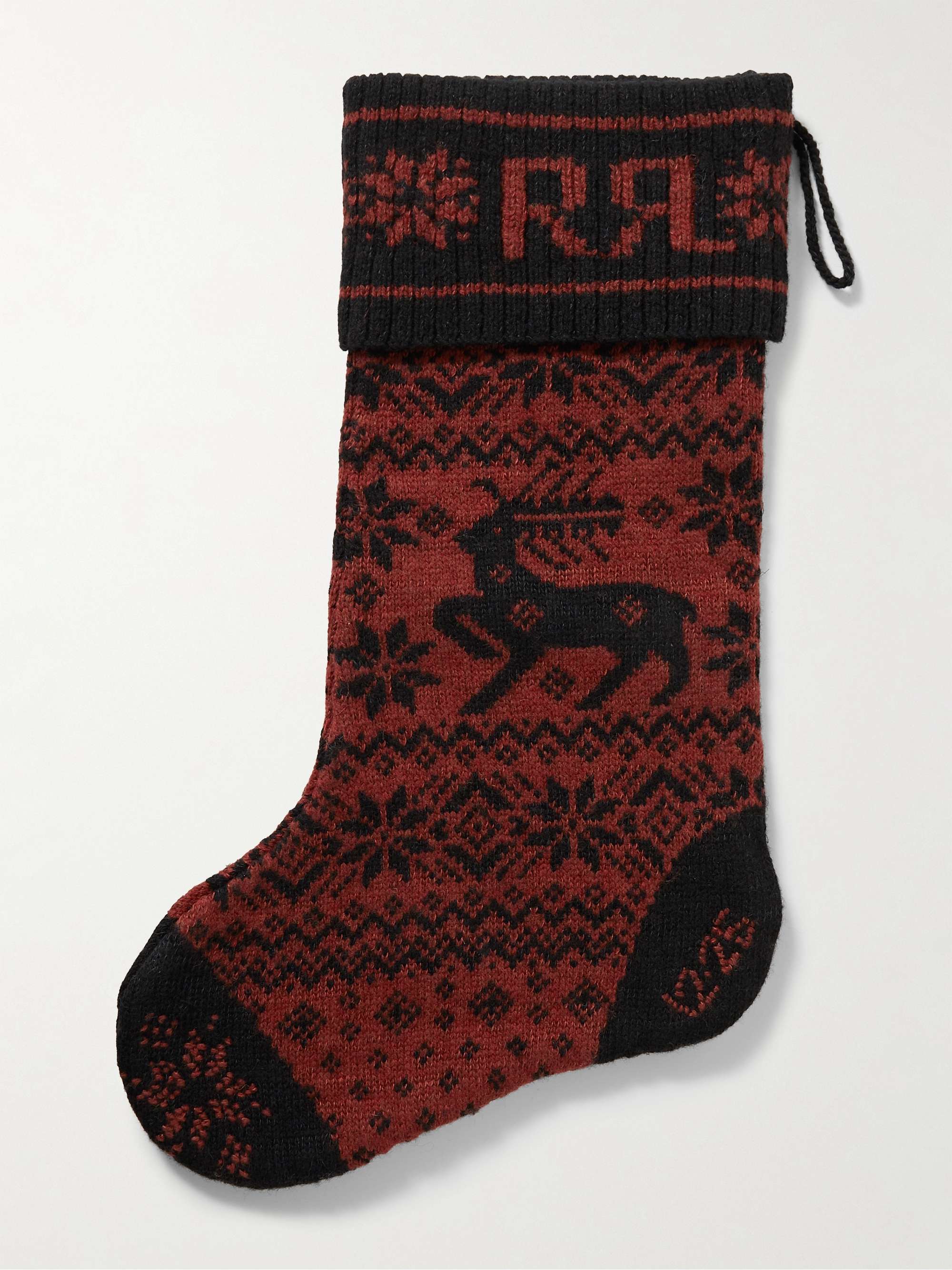 RRL Intarsia Linen and Wool-Blend Stocking