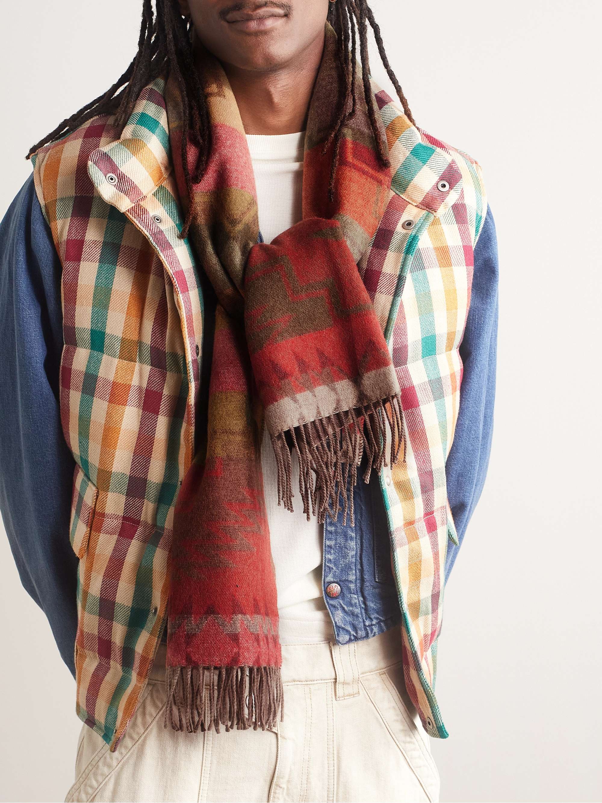 RRL Morgan Wool and Cashmere-Blend Jacquard Scarf