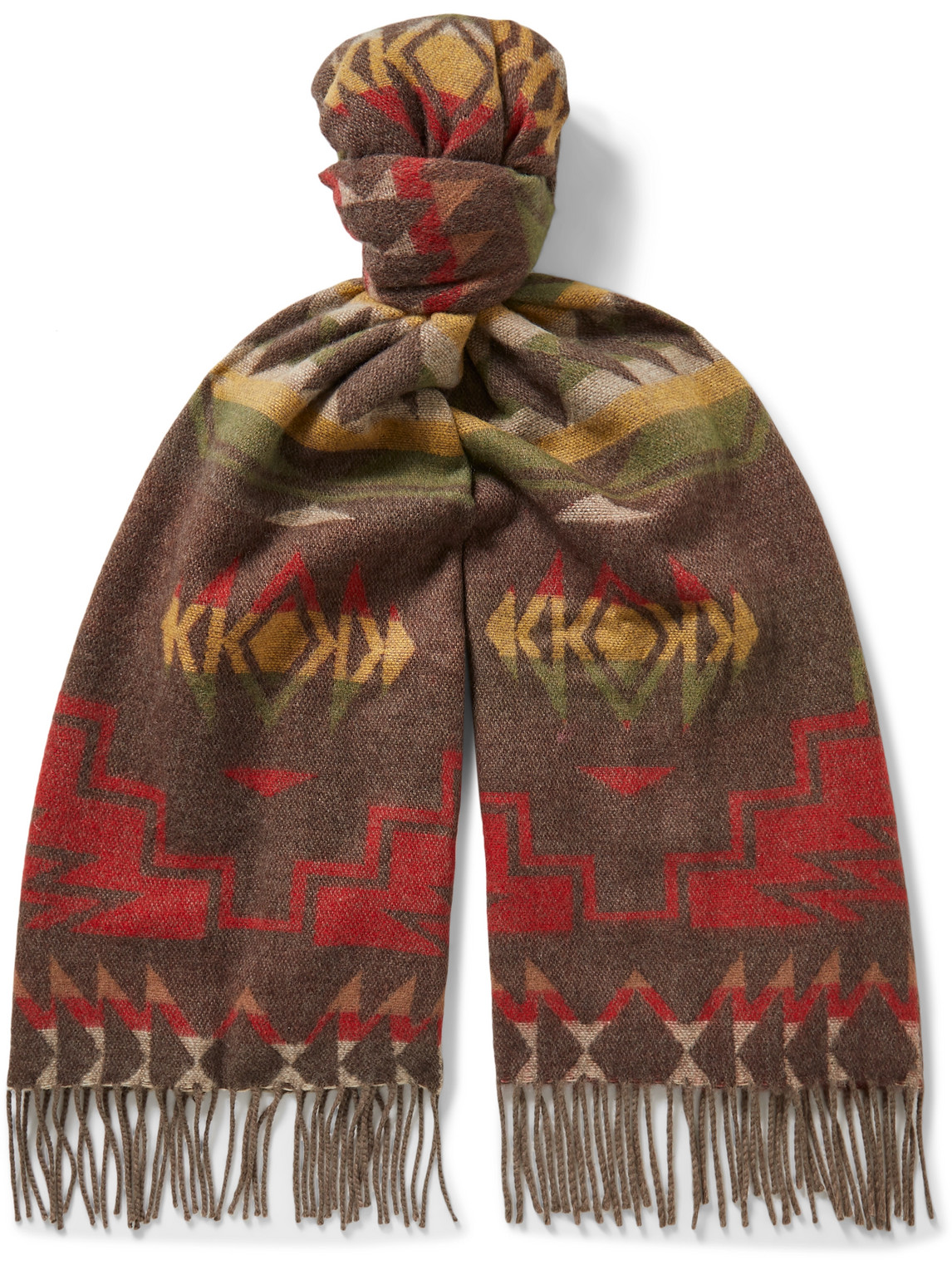 RRL MORGAN WOOL AND CASHMERE-BLEND JACQUARD SCARF