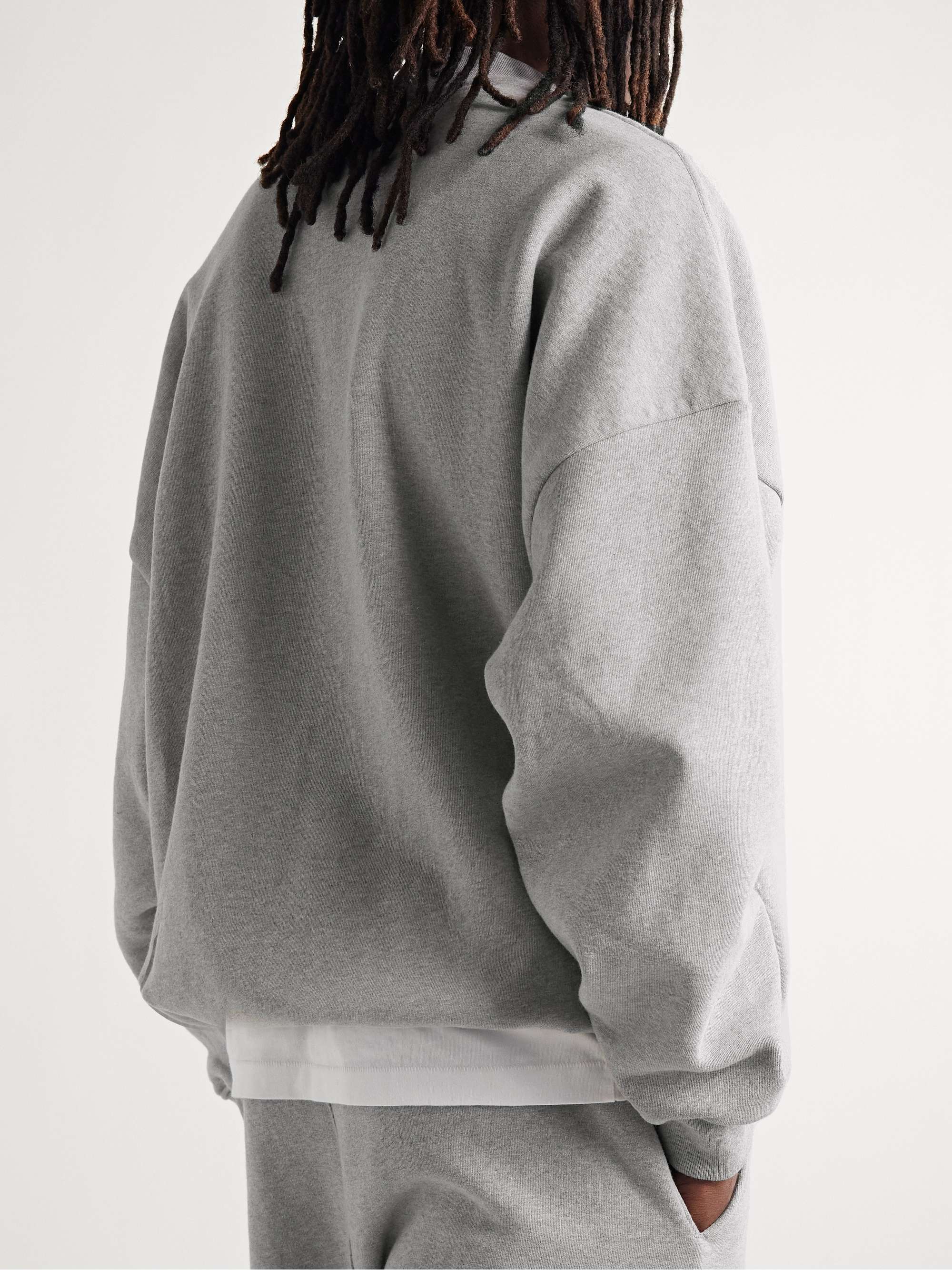 FEAR OF GOD Flocked Cotton-Jersey Sweatshirt