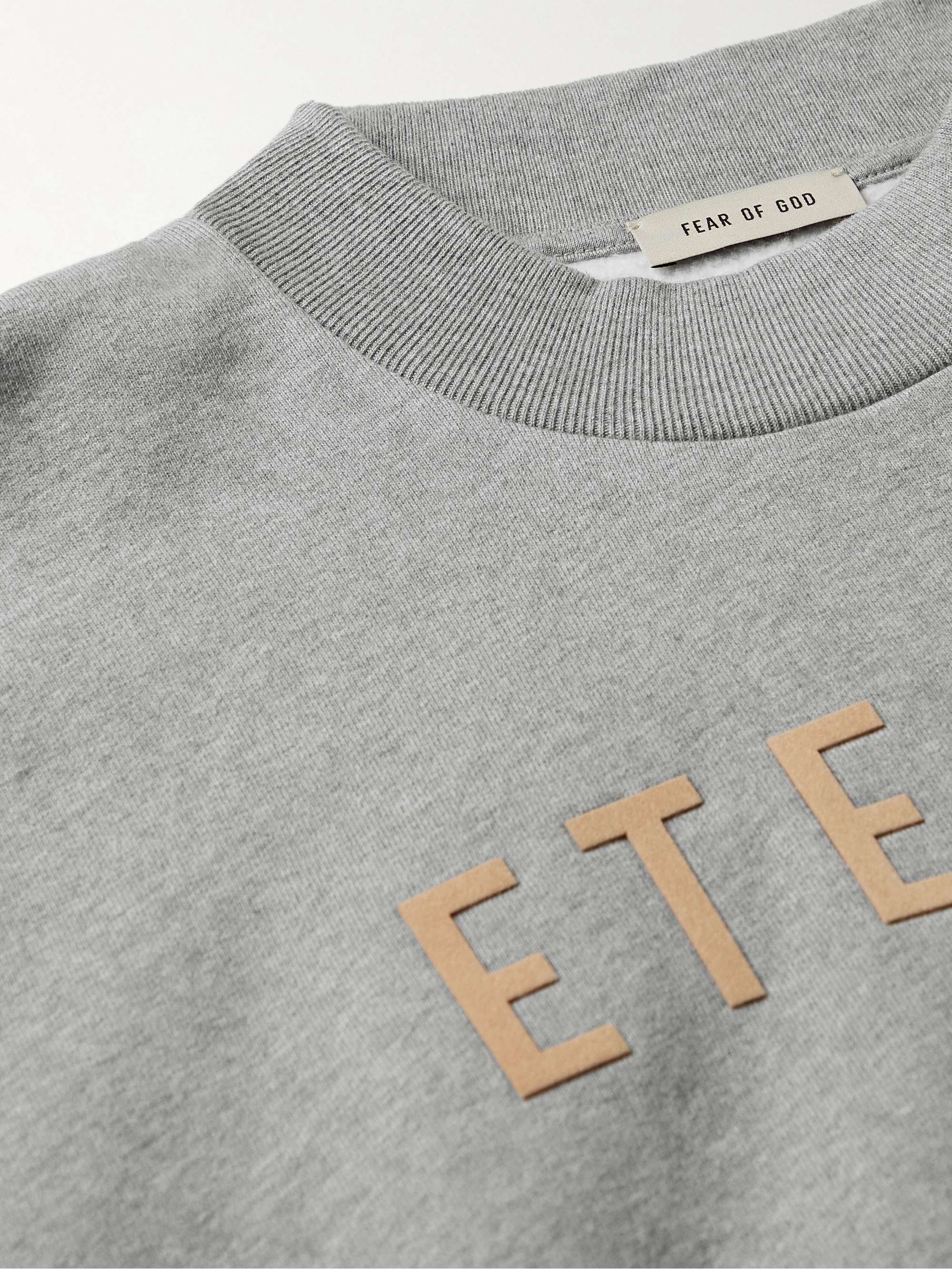 FEAR OF GOD Flocked Cotton-Jersey Sweatshirt