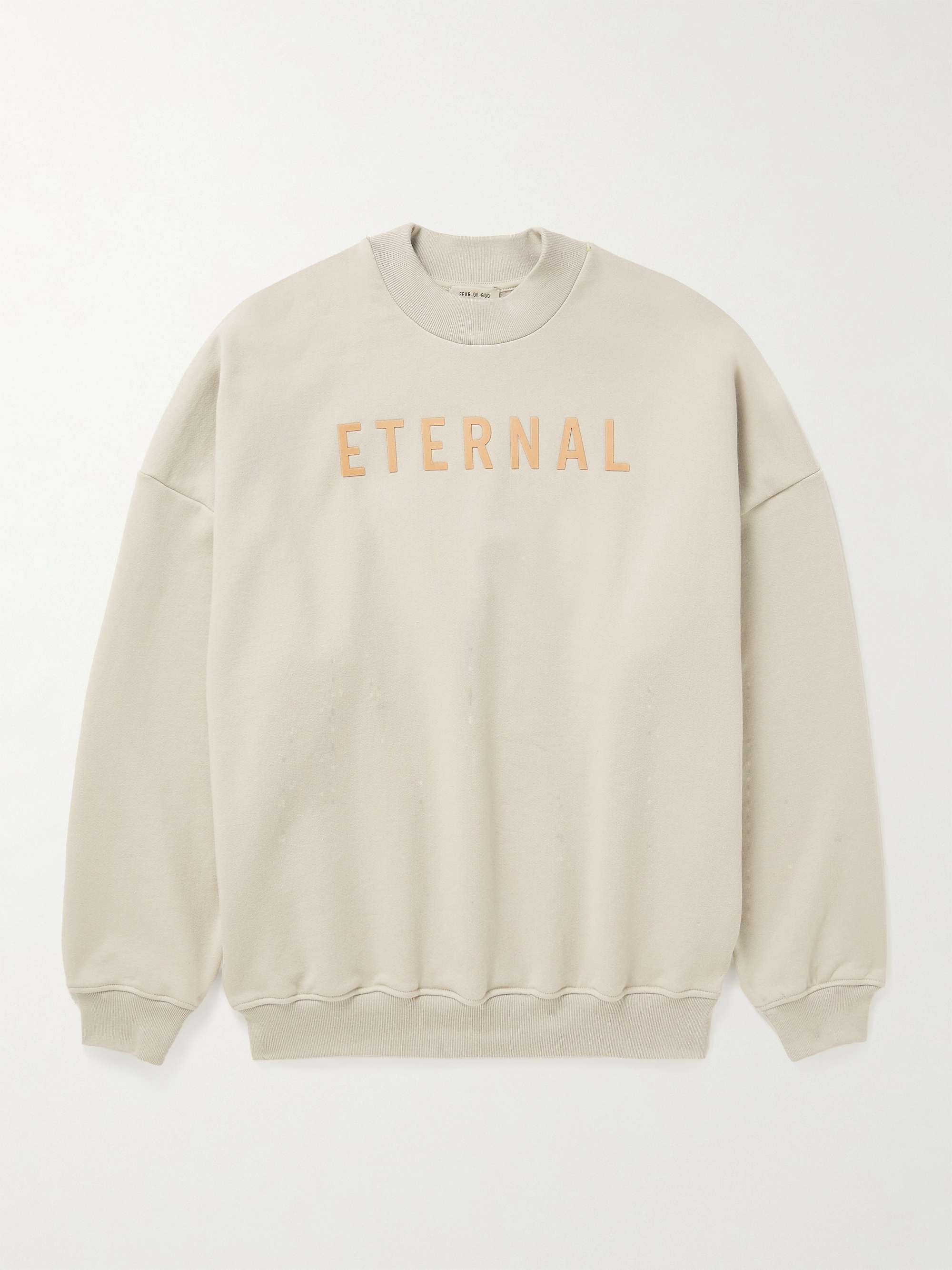 FEAR OF GOD Flocked Cotton-Jersey Sweatshirt,Beige