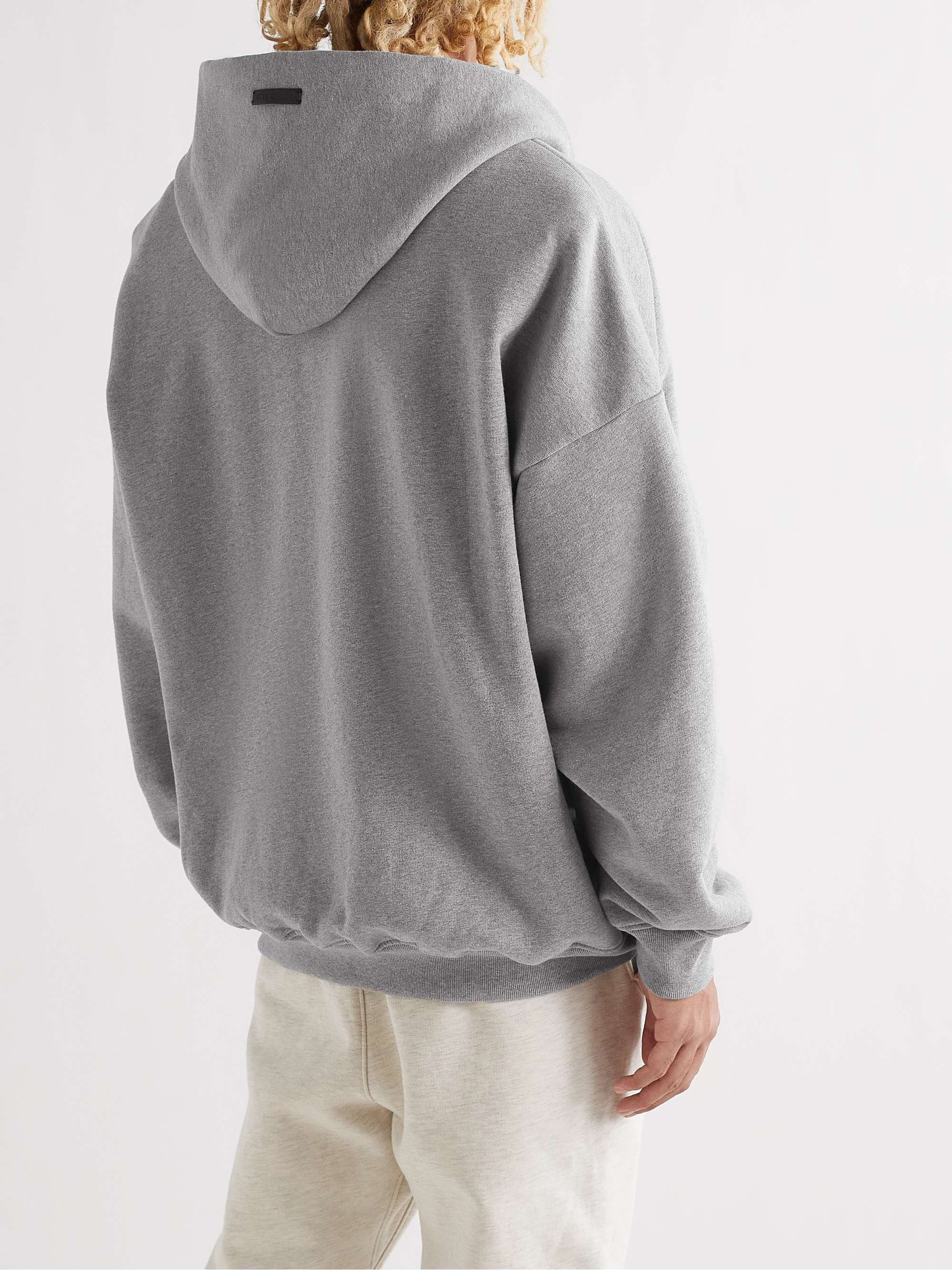 FEAR OF GOD Eternal Logo-Flocked Cotton-Jersey Zip-Up Hoodie
