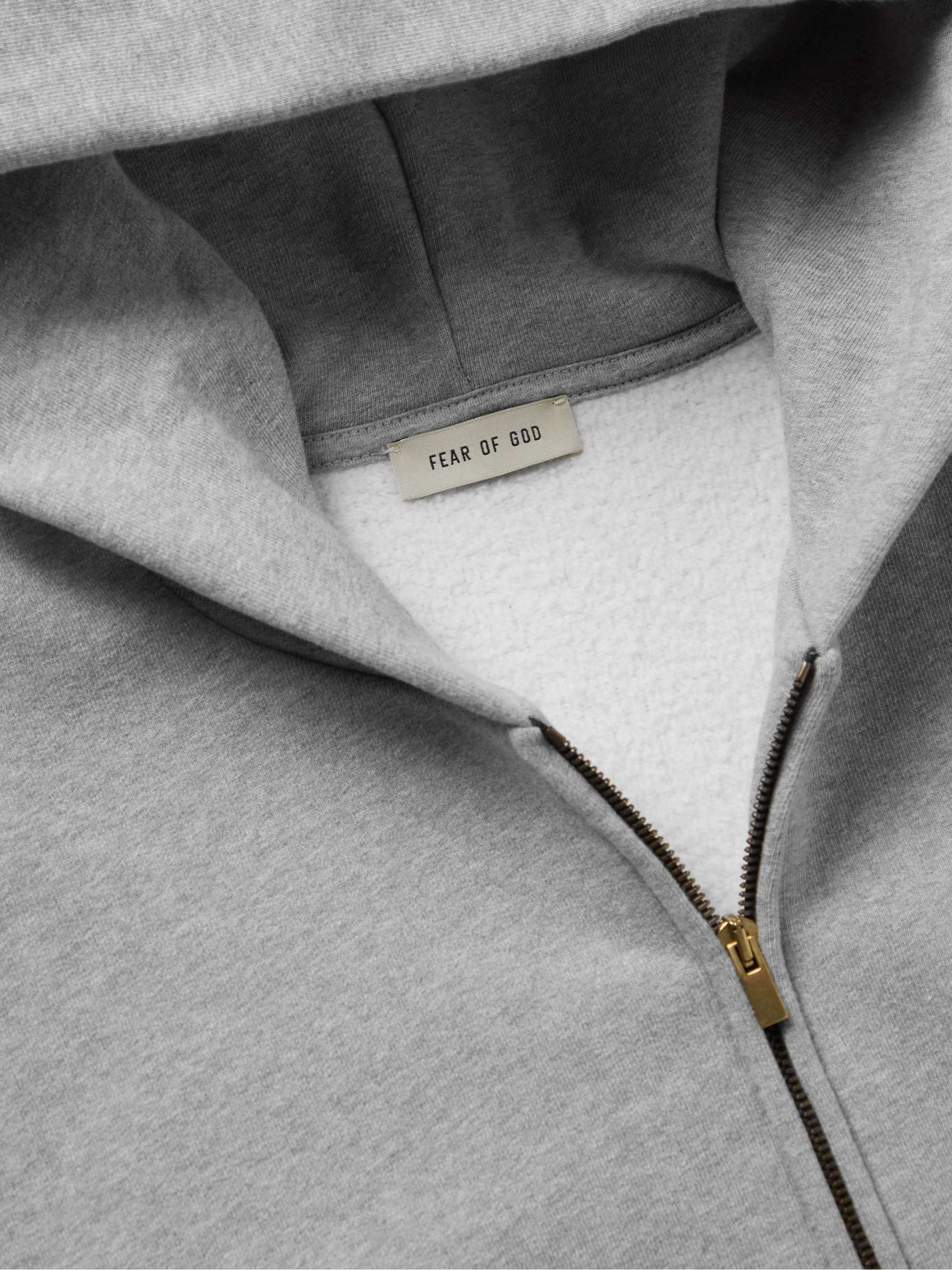 FEAR OF GOD Eternal Logo-Flocked Cotton-Jersey Zip-Up Hoodie