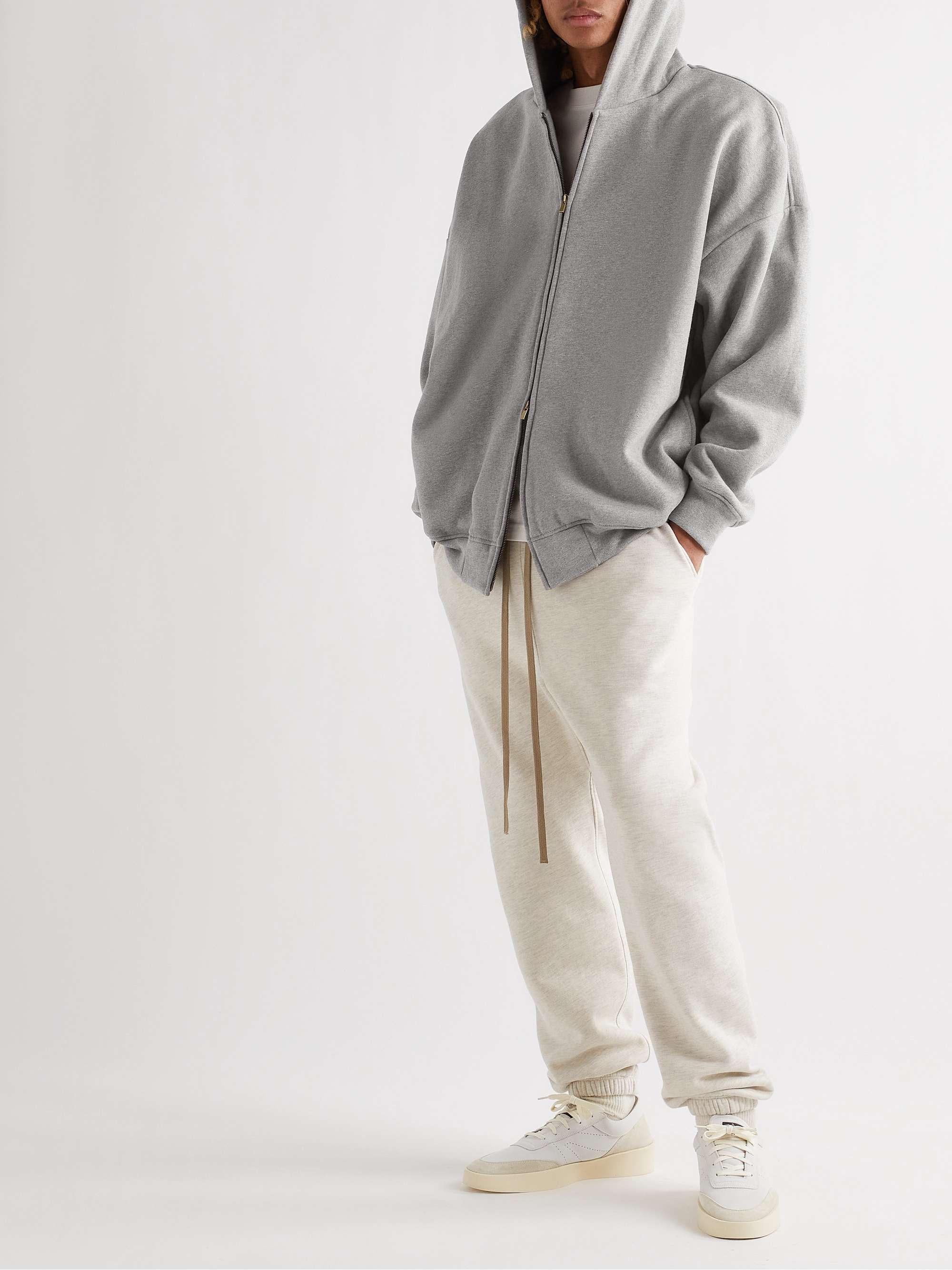 FEAR OF GOD Eternal Logo-Flocked Cotton-Jersey Zip-Up Hoodie
