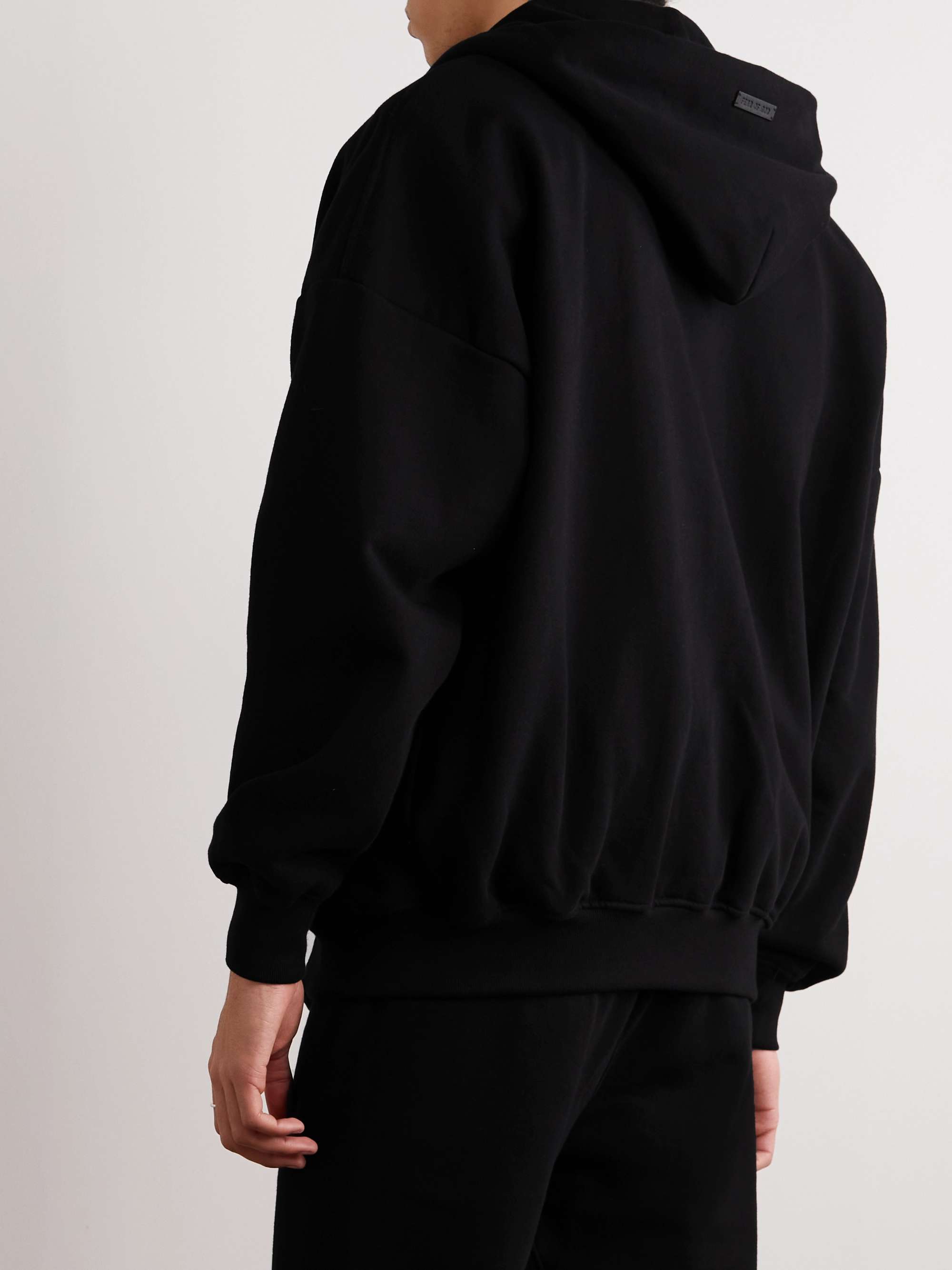 Eternal Logo-Flocked Cotton-Jersey Zip-Up Hoodie