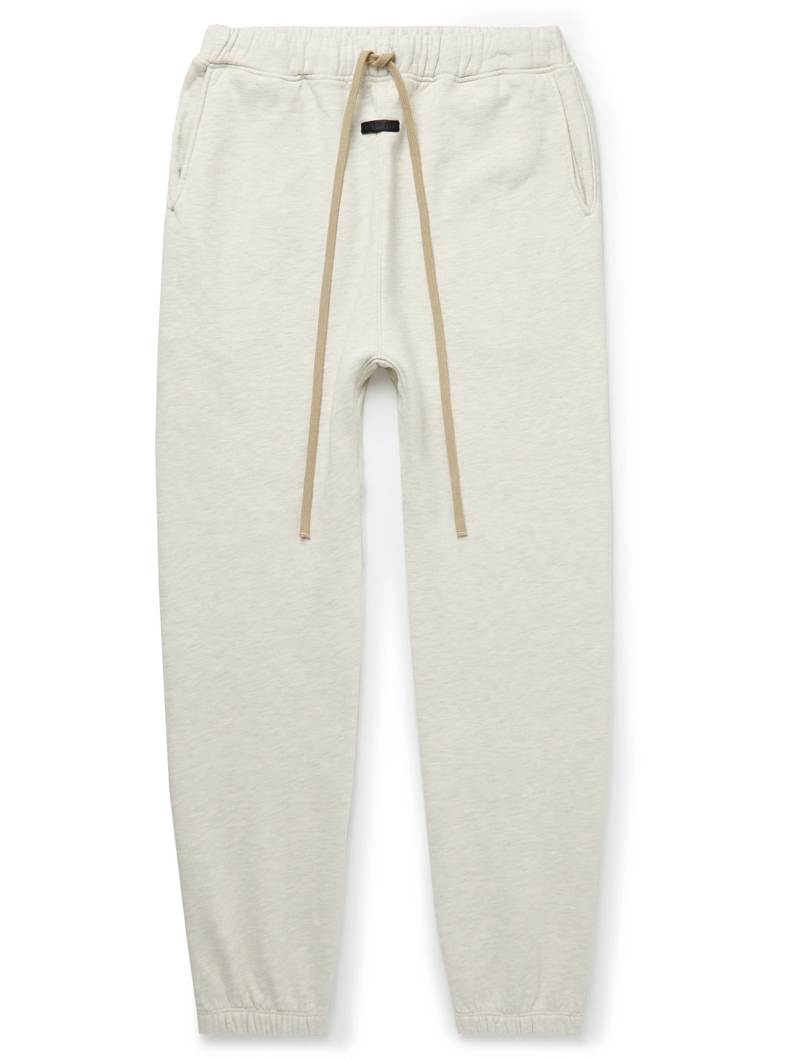 Fear Of God Men's Warm Heather Oatmeal Eternal Brand-patch Cotton-jersey Jogging Bottoms In Neutrals