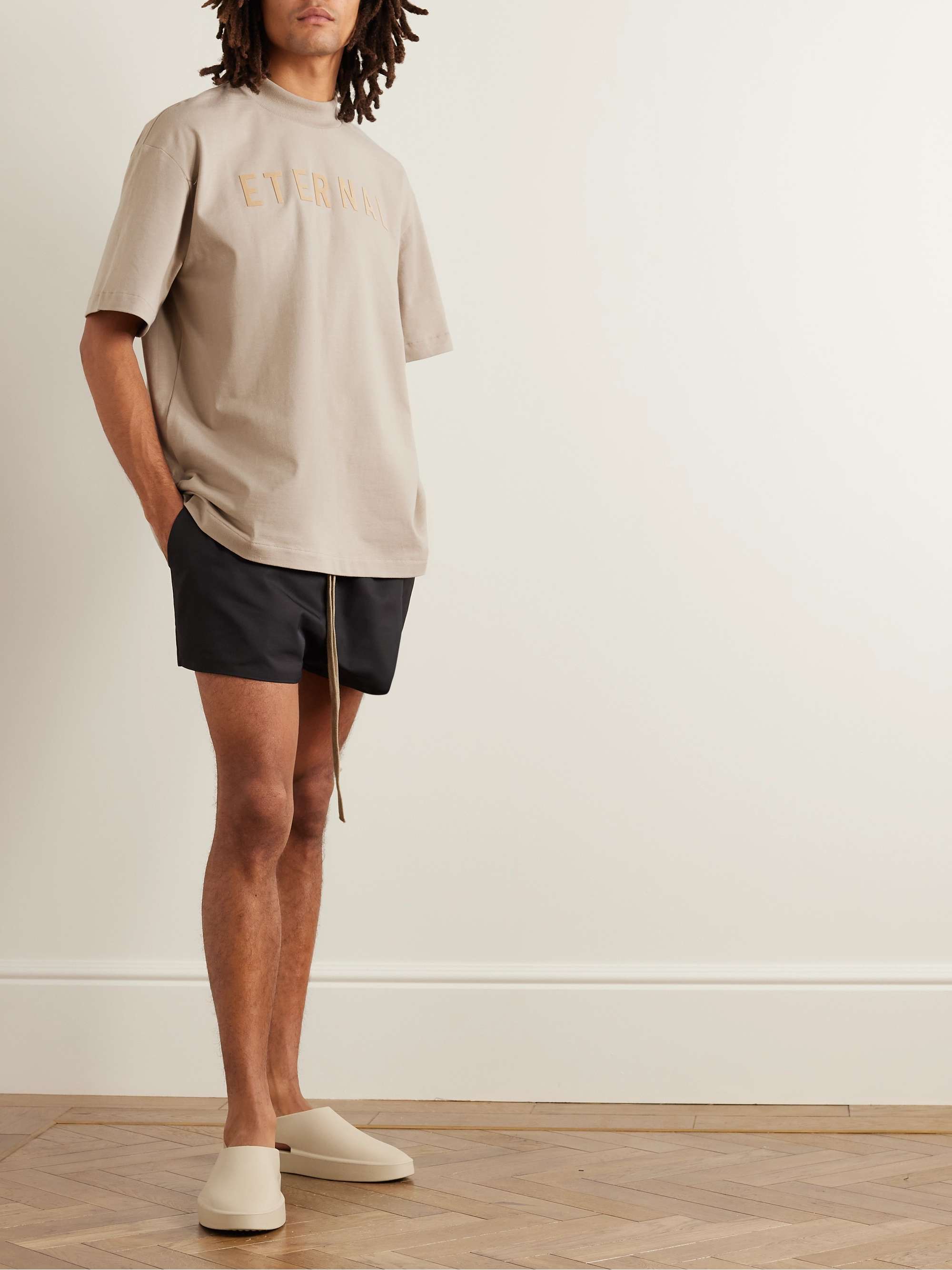 FEAR OF GOD Logo-Flocked Cotton-Jersey T-Shirt