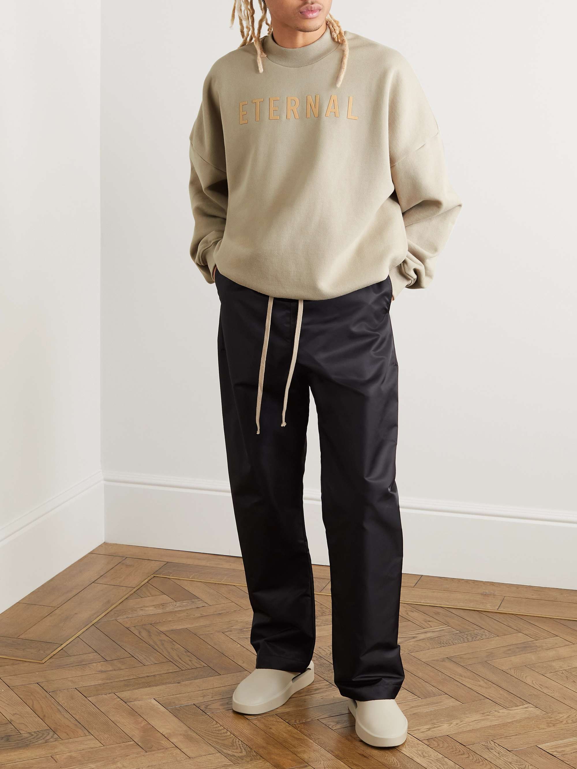 FEAR OF GOD Flocked Cotton-Jersey Sweatshirt