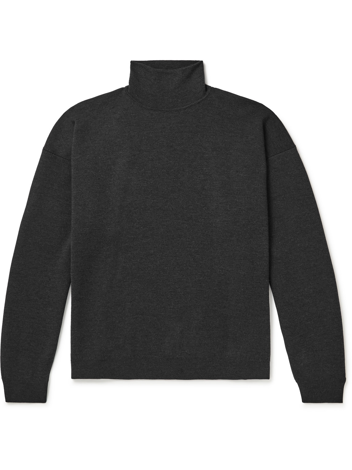 Fear Of God Eternal Logo-appliquéd Merino Wool Rollneck Sweater In Black