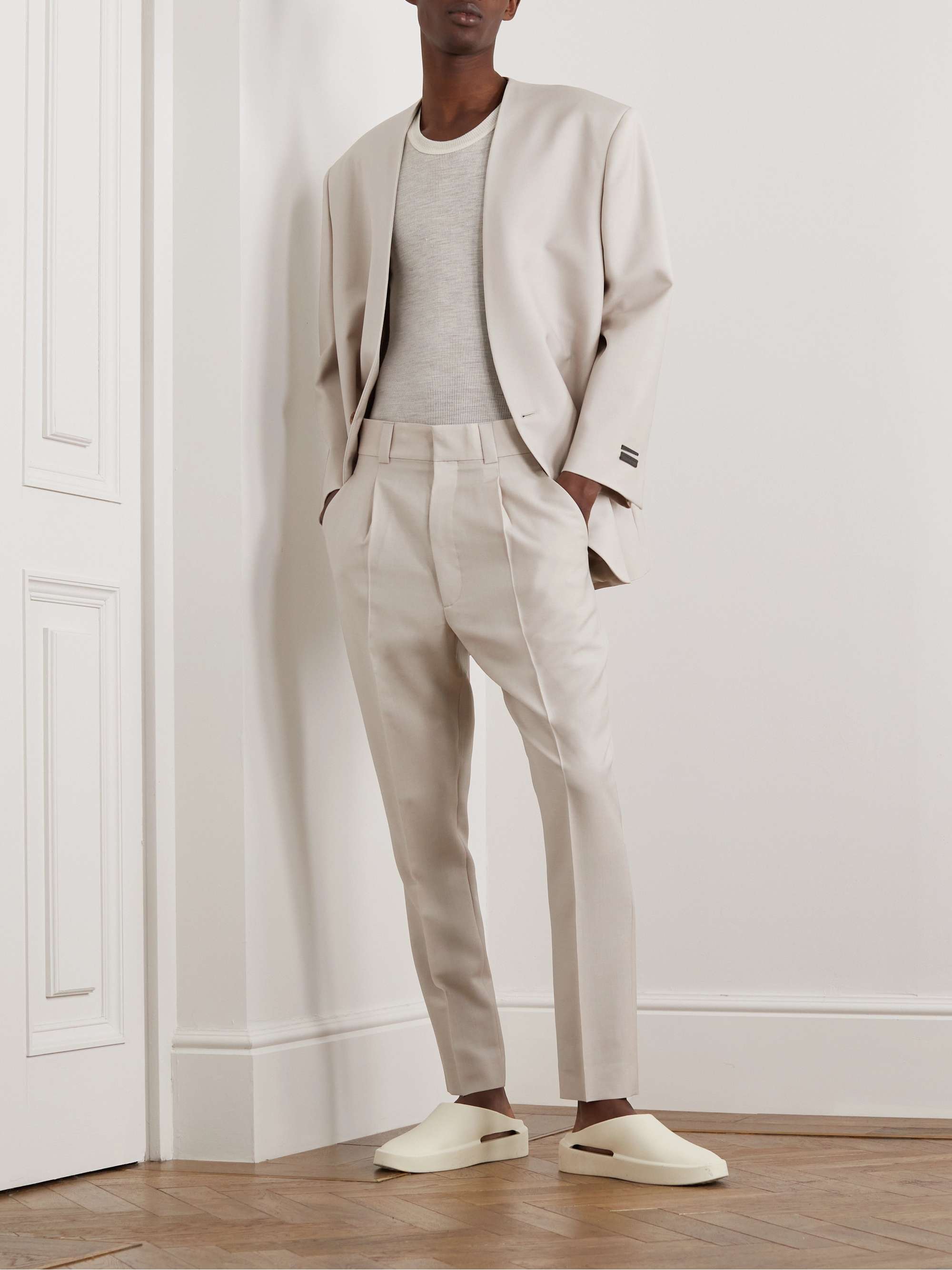 Gray Eternal Slim-Fit Pleated Mohair and Wool-Blend Suit Trousers ...