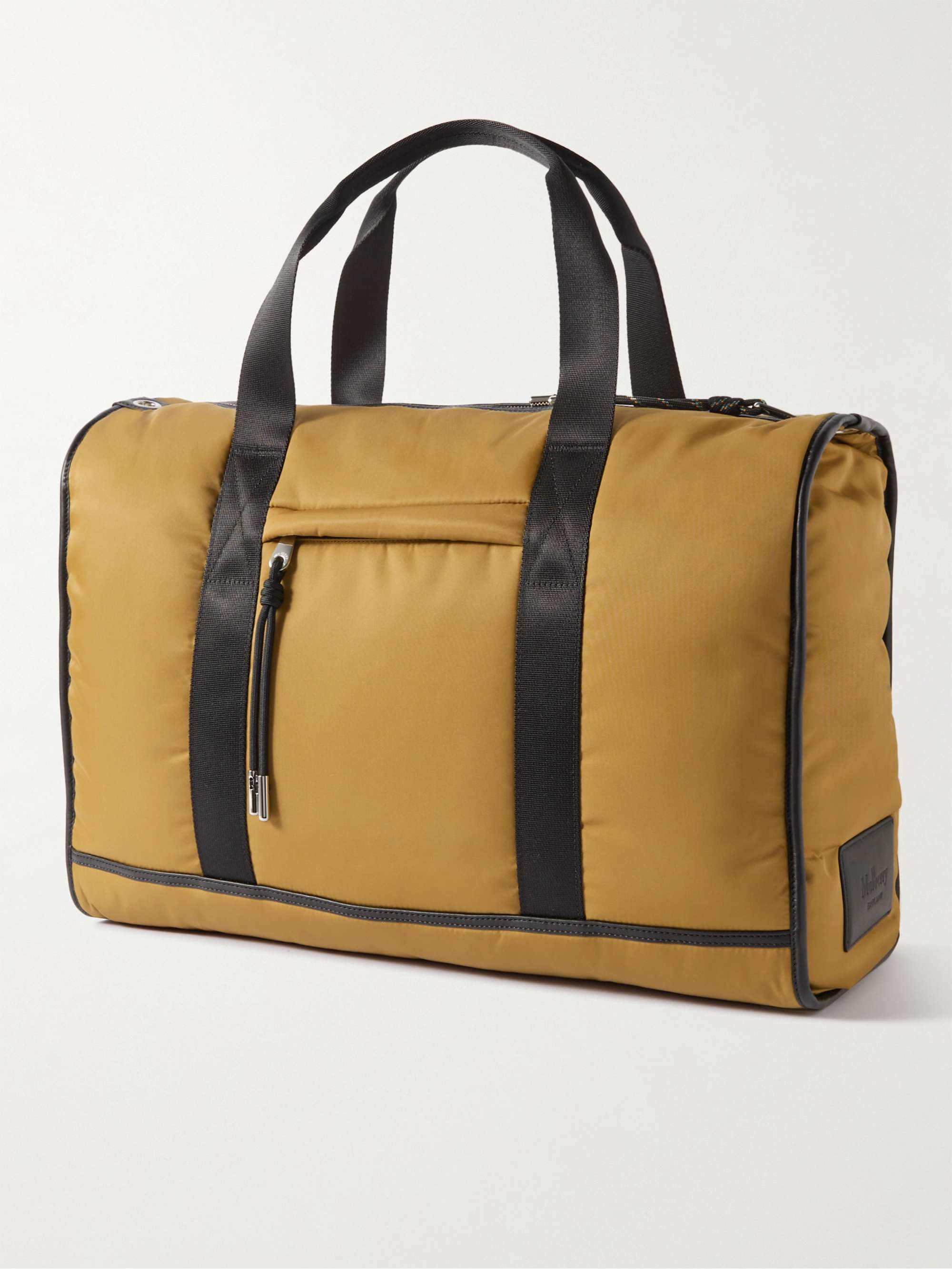 MULBERRY Leather-Trimmed Padded Recycled-Nylon Holdall