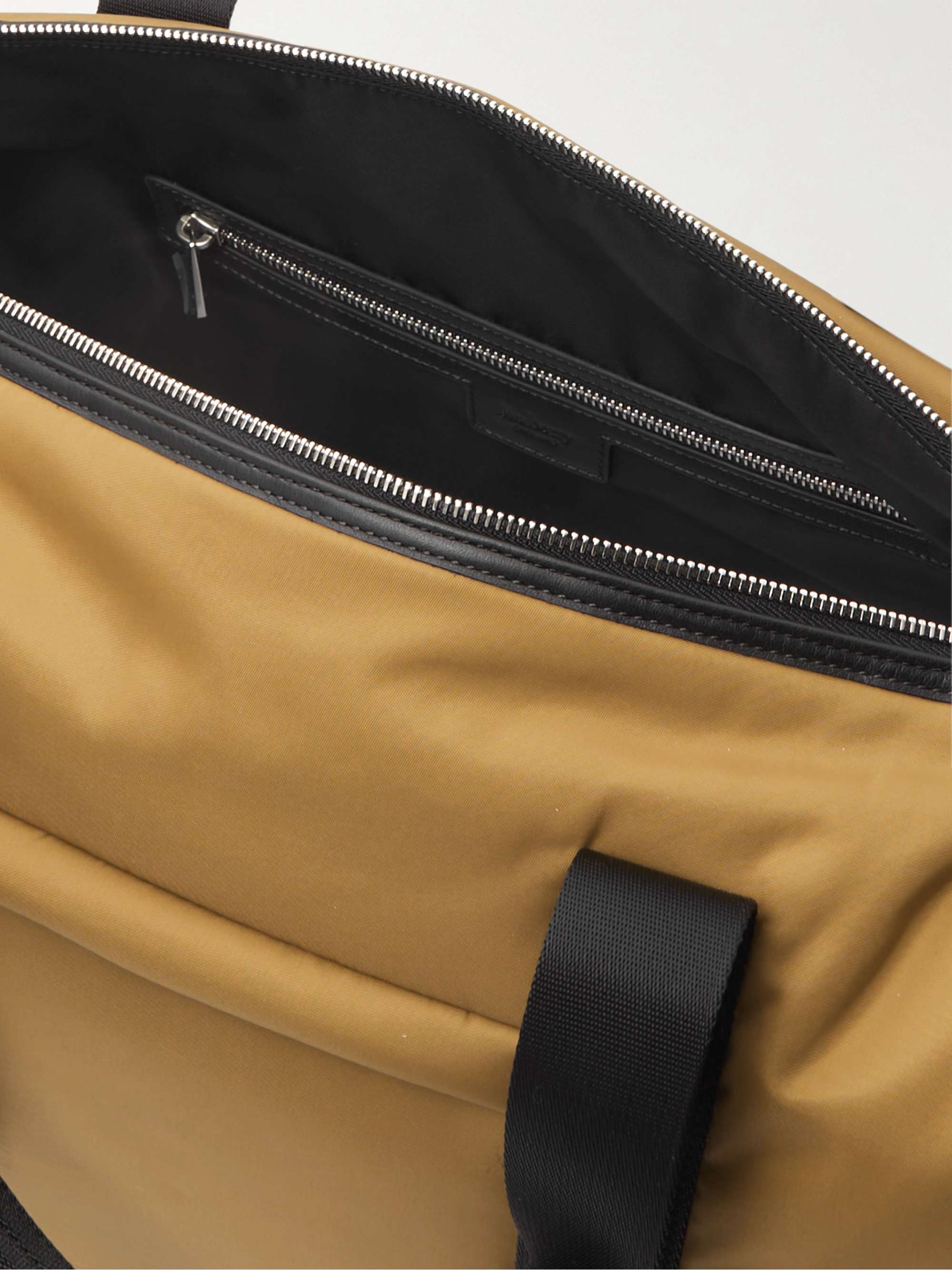 MULBERRY Leather-Trimmed Padded Recycled-Nylon Holdall