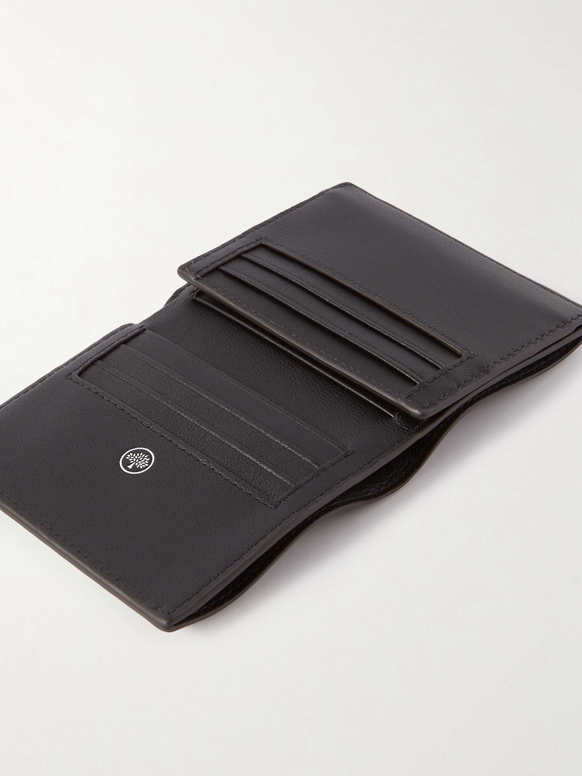 MULBERRY Logo-Print Full-Grain Leather Trifold Wallet
