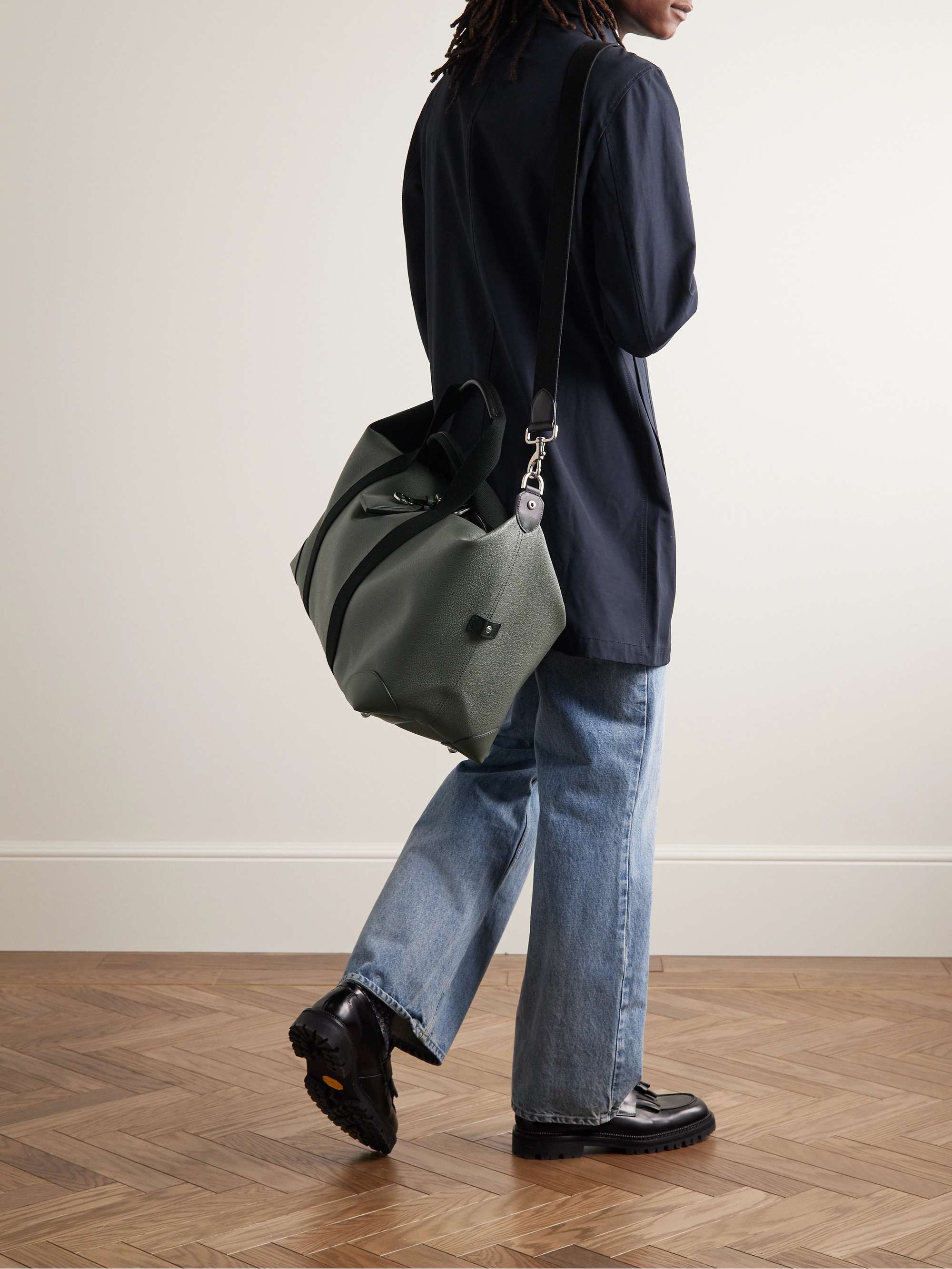MULBERRY Medium Clipper Eco Scotchgrain, Canvas and Leather Weekend Bag