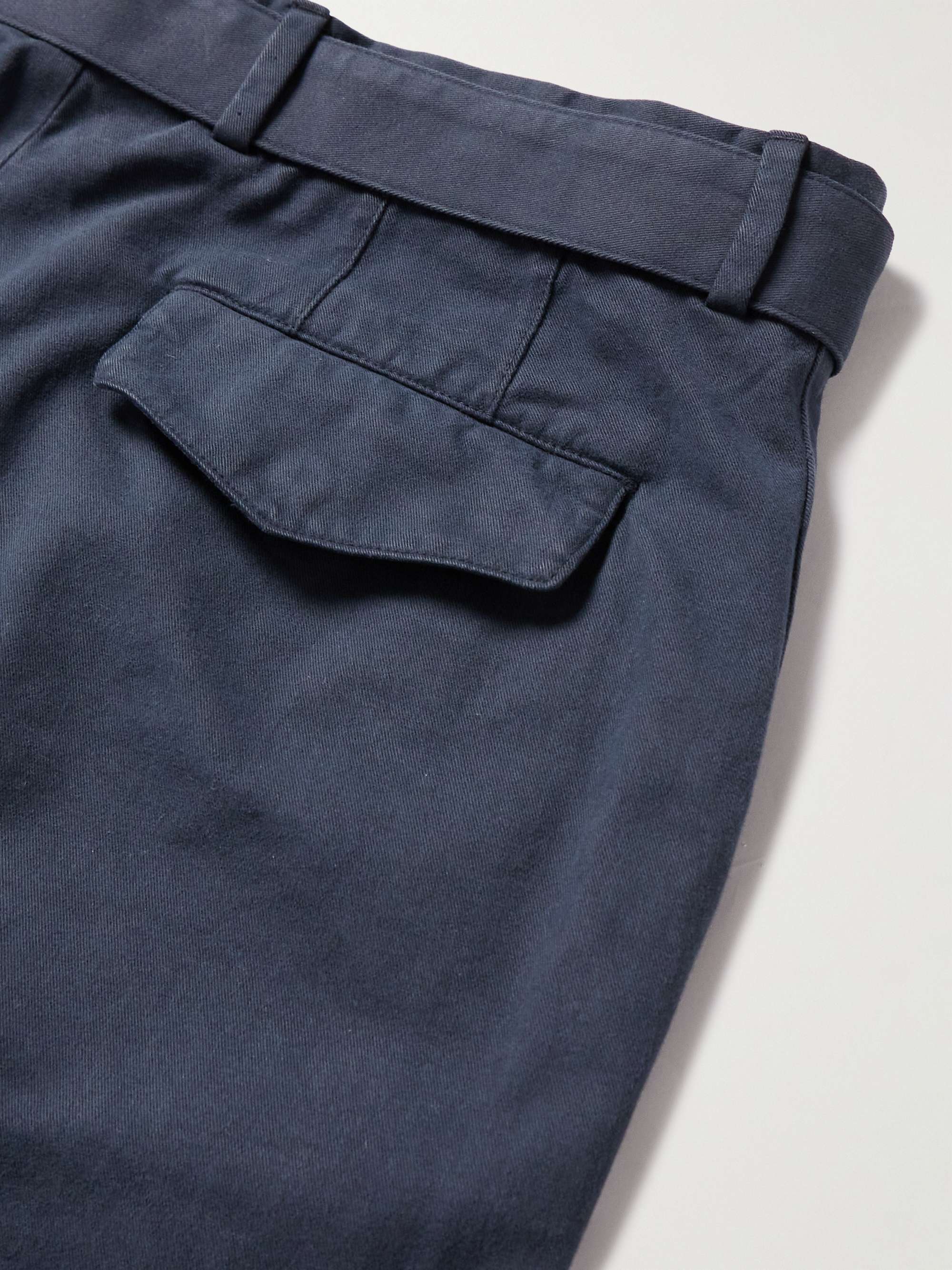 OFFICINE GÉNÉRALE Straight-Leg Belted Cotton-Twill Trousers