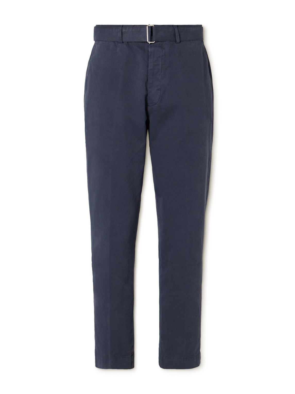 Officine Générale Straight-Leg Belted Cotton-Twill Trousers