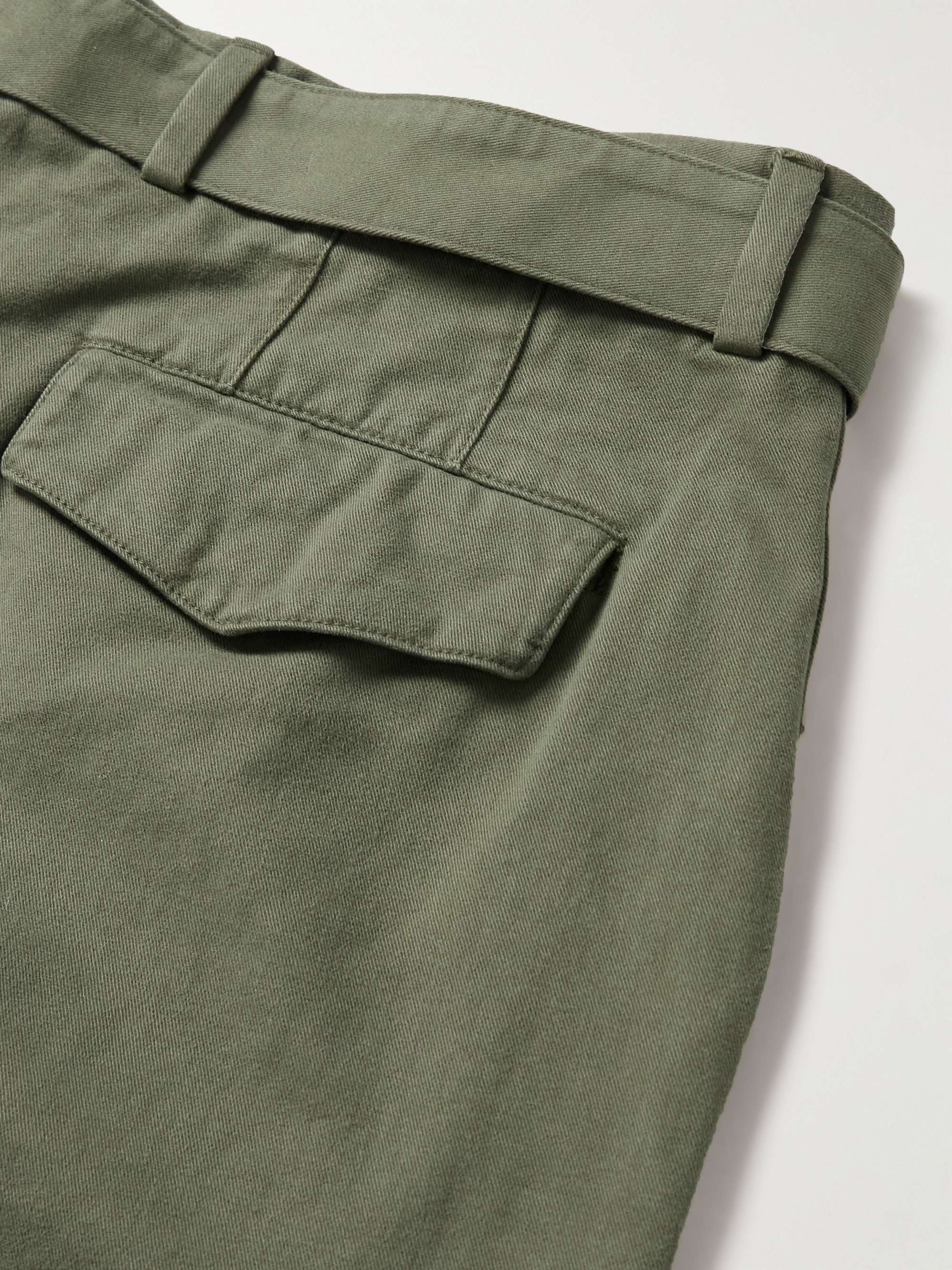 OFFICINE GÉNÉRALE Straight-Leg Belted Cotton-Twill Trousers