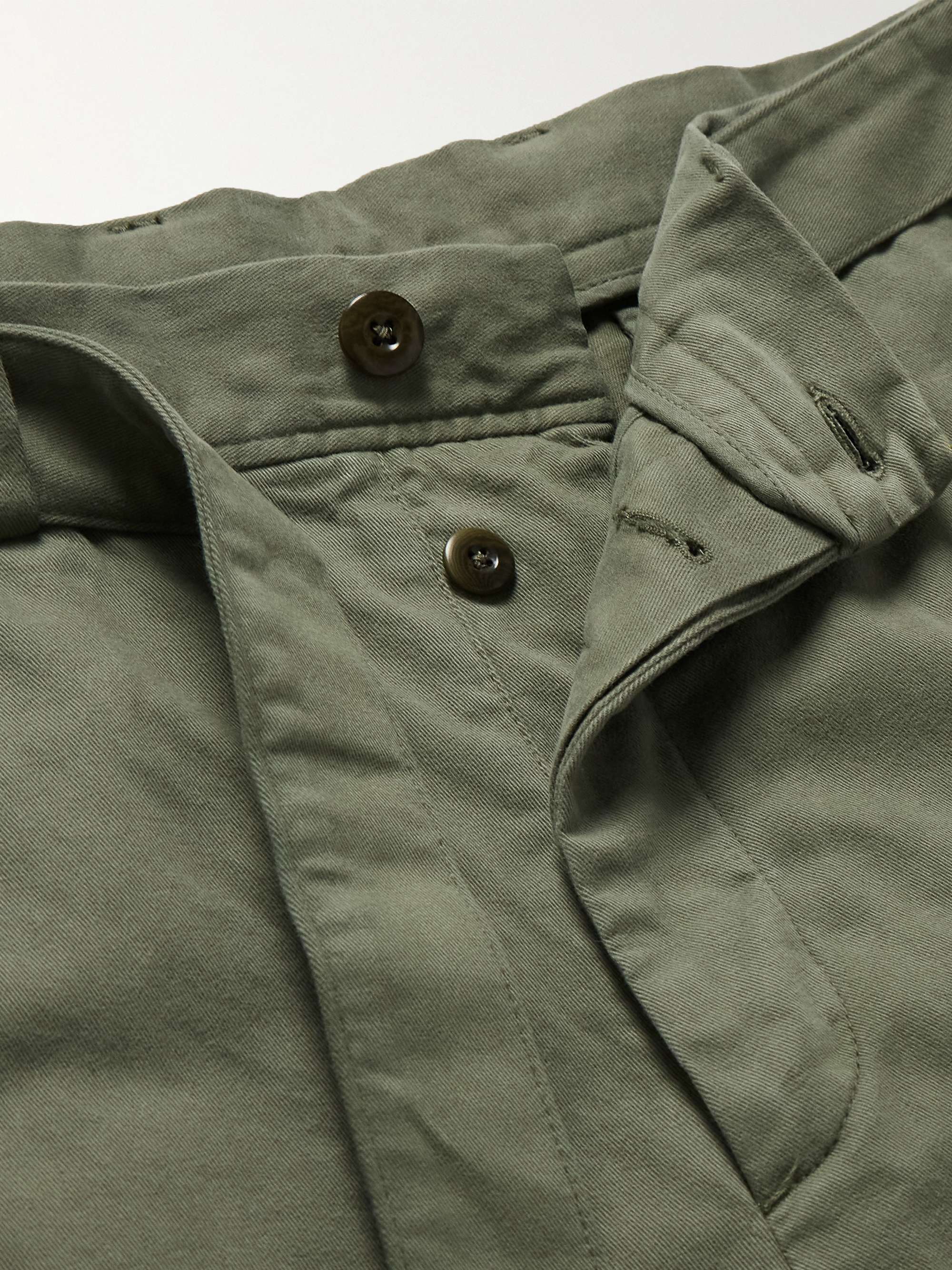OFFICINE GÉNÉRALE Straight-Leg Belted Cotton-Twill Trousers