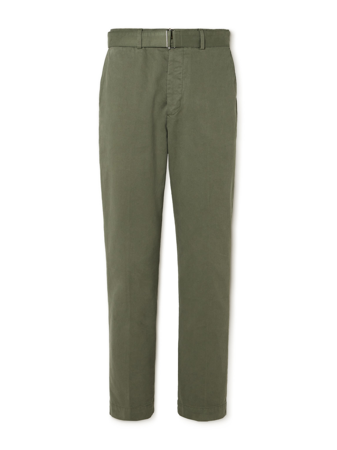 OFFICINE GÉNÉRALE Straight-Leg Belted Cotton-Twill Trousers - Men