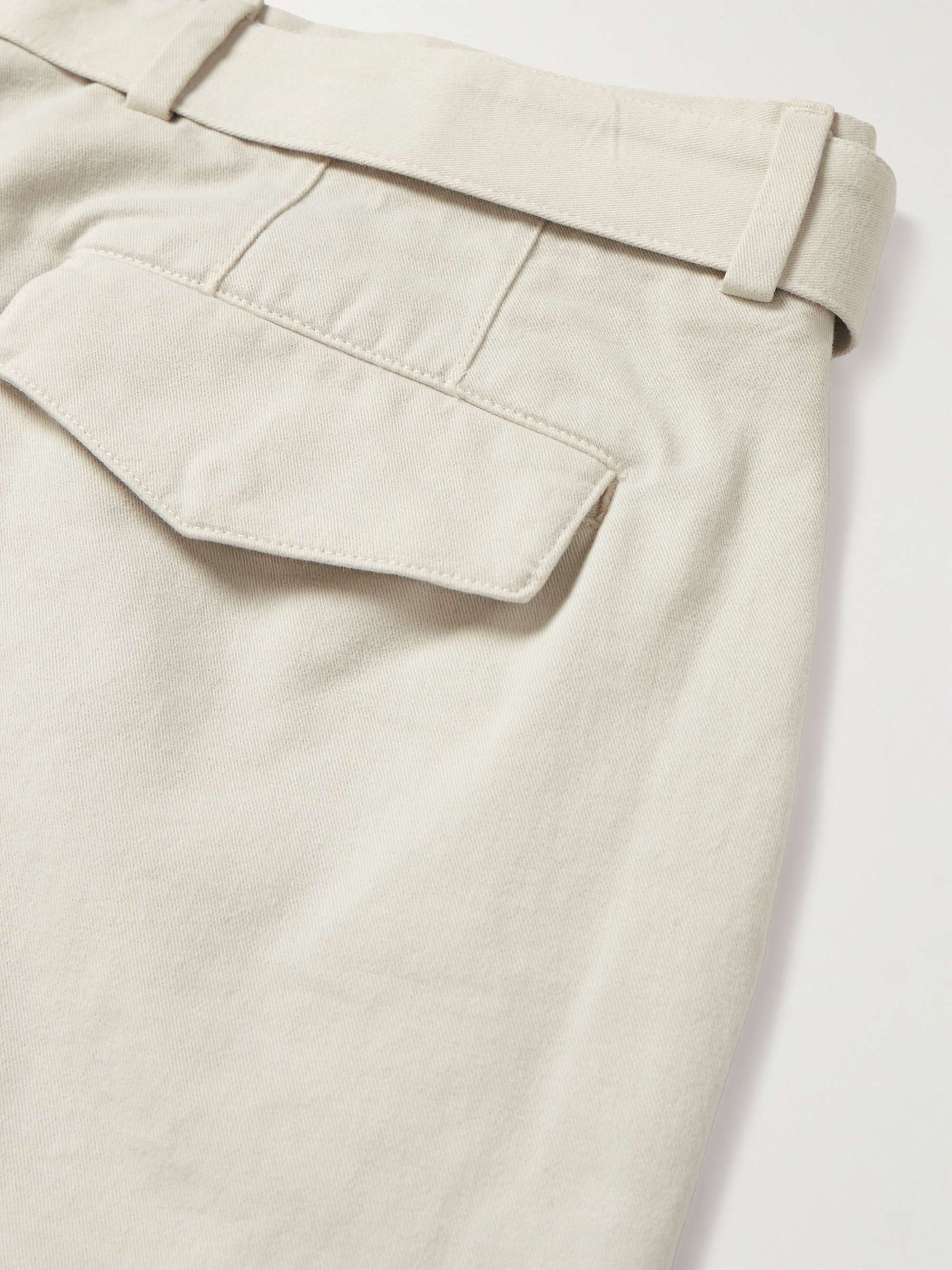 OFFICINE GÉNÉRALE 스트레이트 벨트 코튼 트윌 팬츠