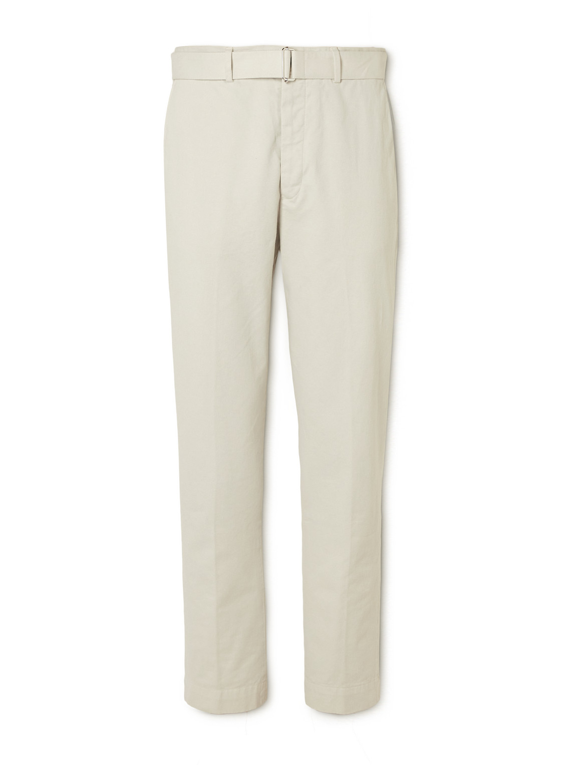 Officine Générale Straight-Leg Belted Cotton-Twill Trousers