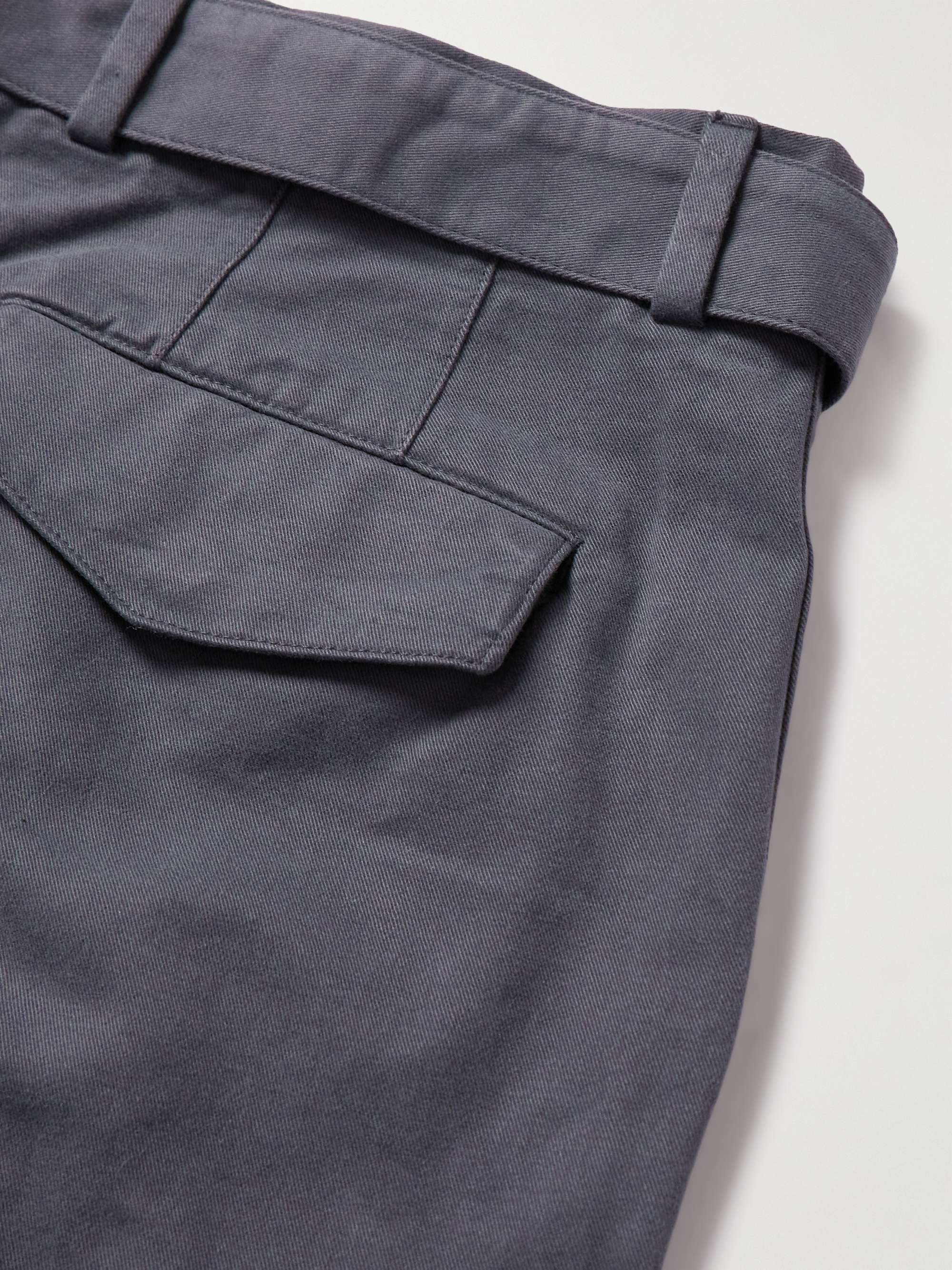 OFFICINE GÉNÉRALE Straight-Leg Belted Cotton-Twill Trousers