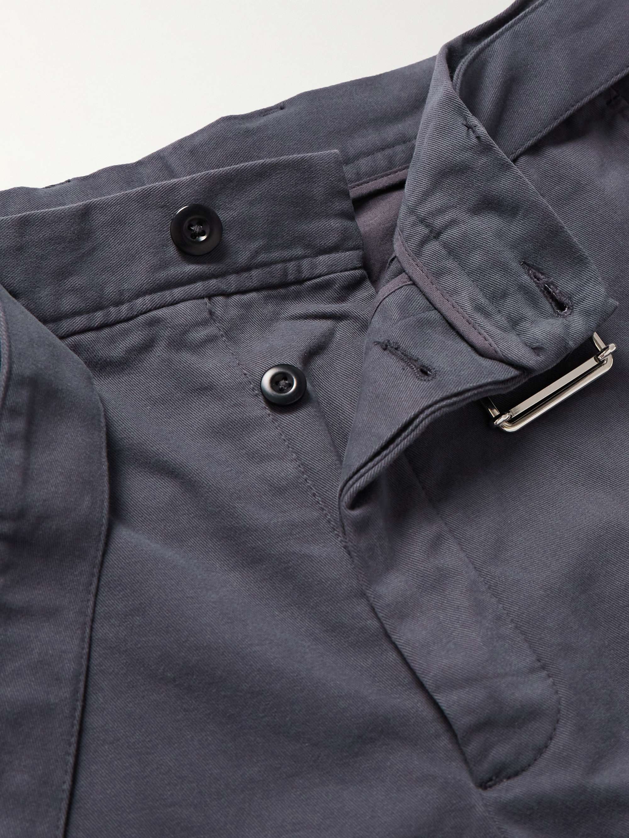 OFFICINE GÉNÉRALE Straight-Leg Belted Cotton-Twill Trousers