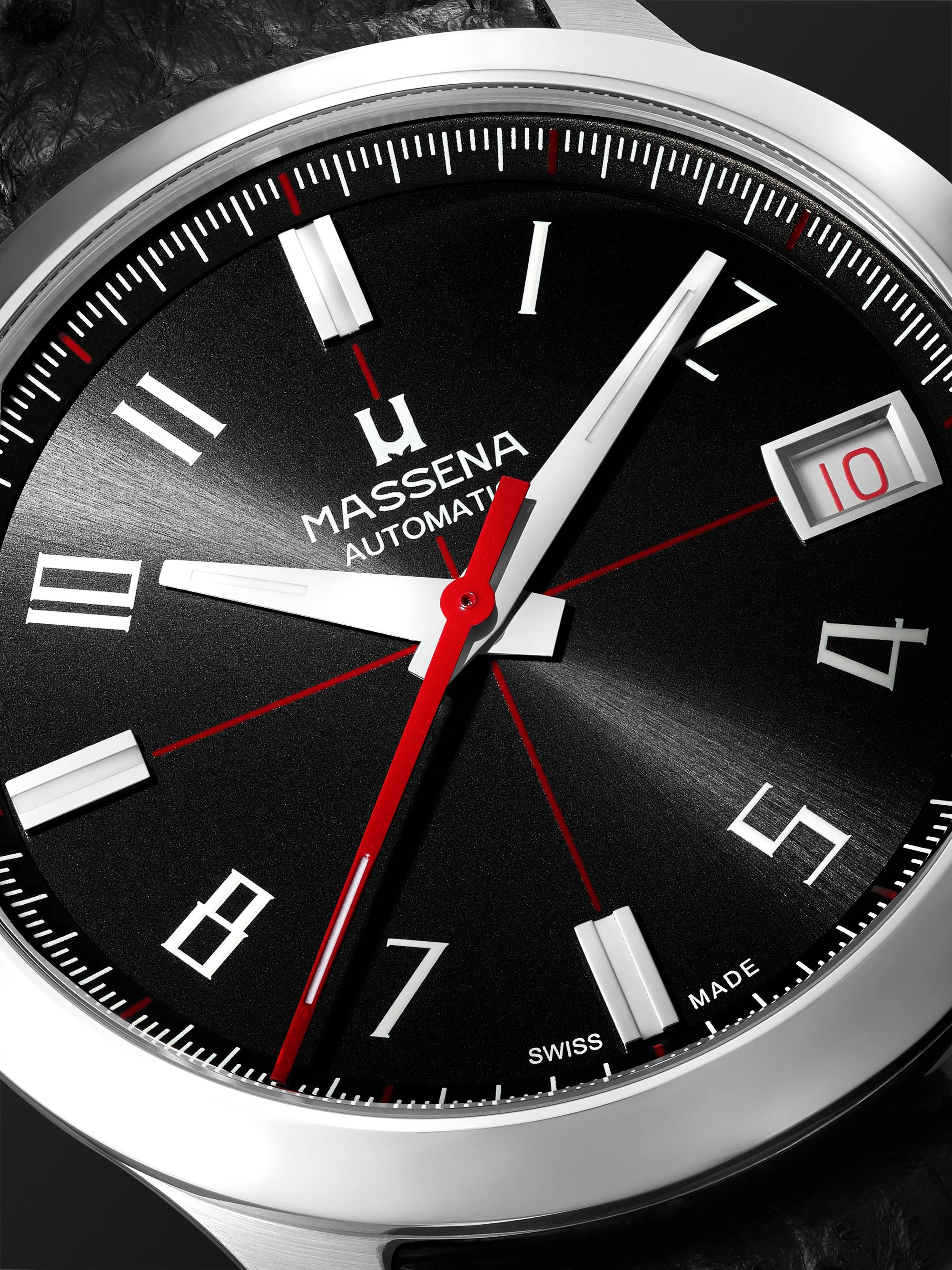 MASSENA LAB Dato-Racer Limited Edition Automatic 40mm Stainless Steel and Full-Grain Leather Watch, Ref. No. DR-001