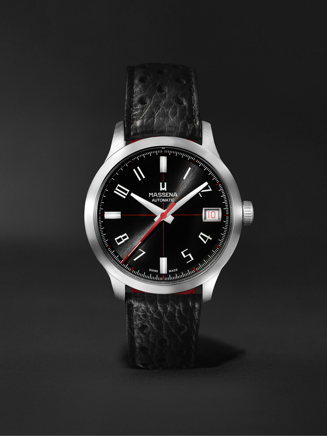 Massena Lab Dato-racer Limited Edition Automatic 40mm Stainless Steel And Full-grain Leather Watch, Ref. No. Dr- In Black