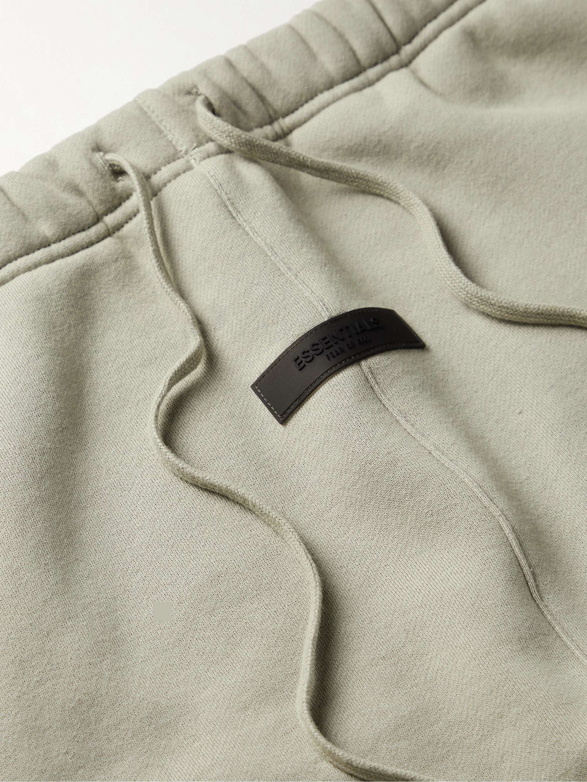FEAR OF GOD ESSENTIALS Straight-Leg Logo-Flocked Cotton-Blend Jersey Sweatpants