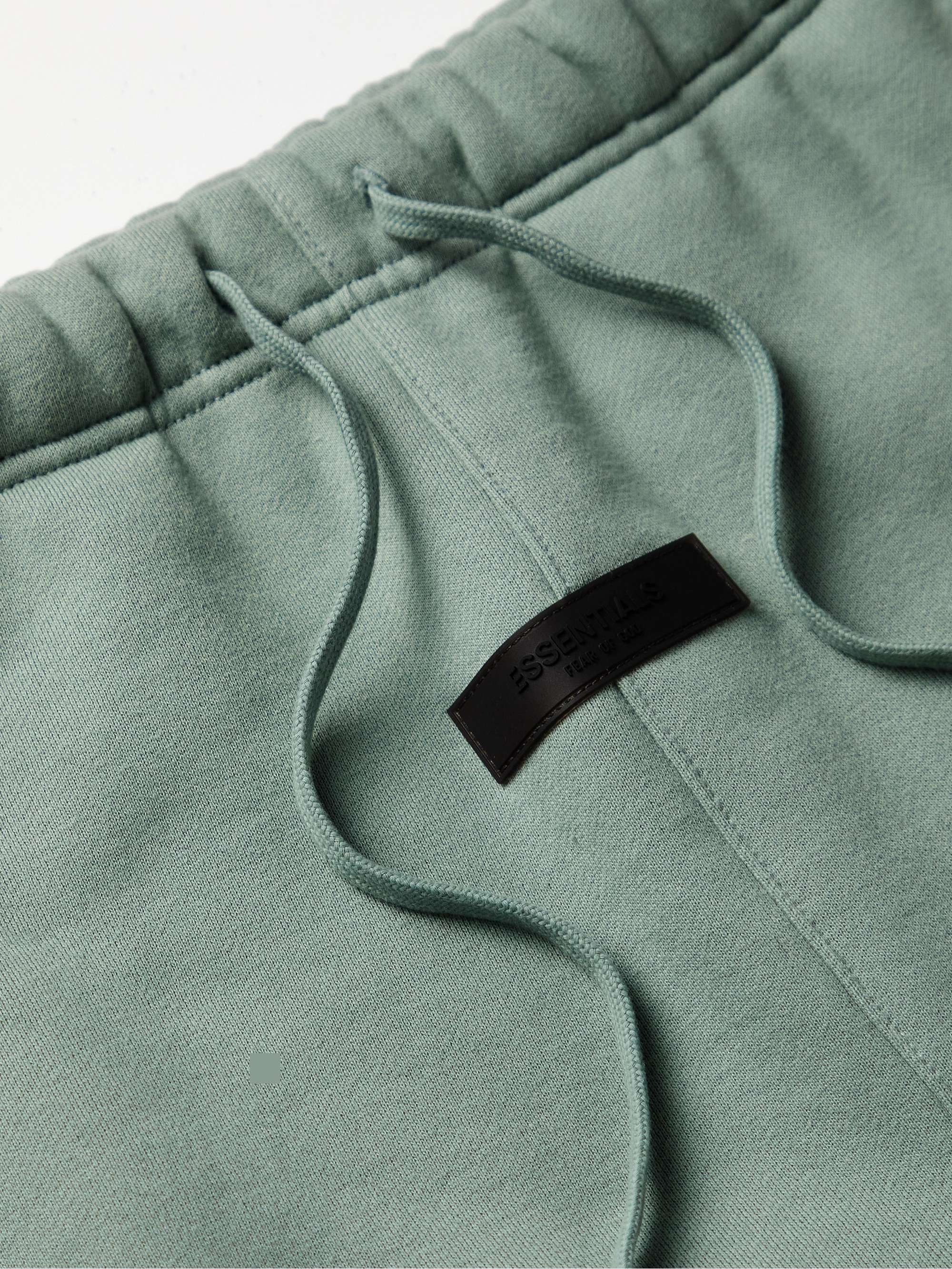 FEAR OF GOD ESSENTIALS Straight-Leg Logo-Flocked Cotton-Blend Jersey Sweatpants