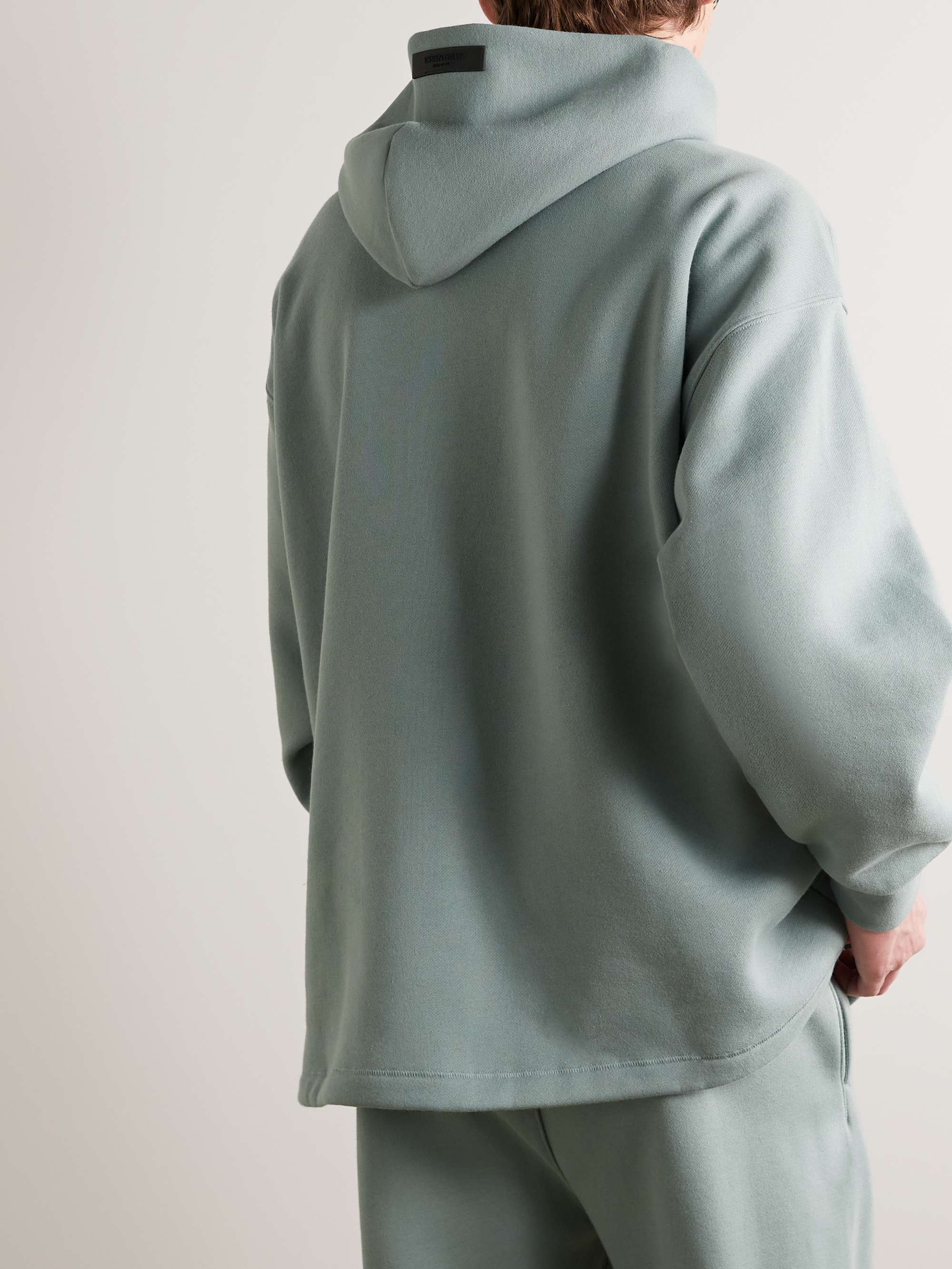 FEAR OF GOD ESSENTIALS Oversized Logo-Appliquéd Cotton-Blend Jersey Hoodie