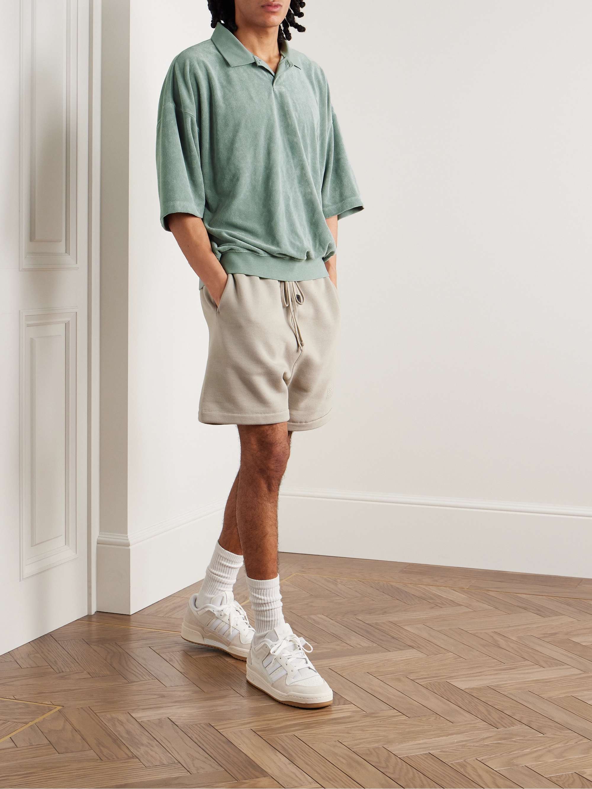 FEAR OF GOD ESSENTIALS Logo-Appliquéd Terry Polo Shirt