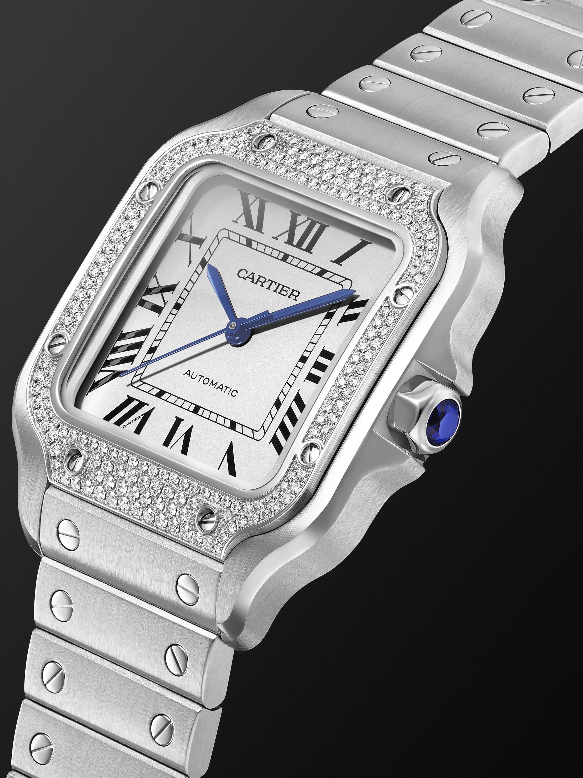 CARTIER Santos de Cartier Automatic-Wound 35.1mm Interchangeable Stainless Steel and Alligator Watch
