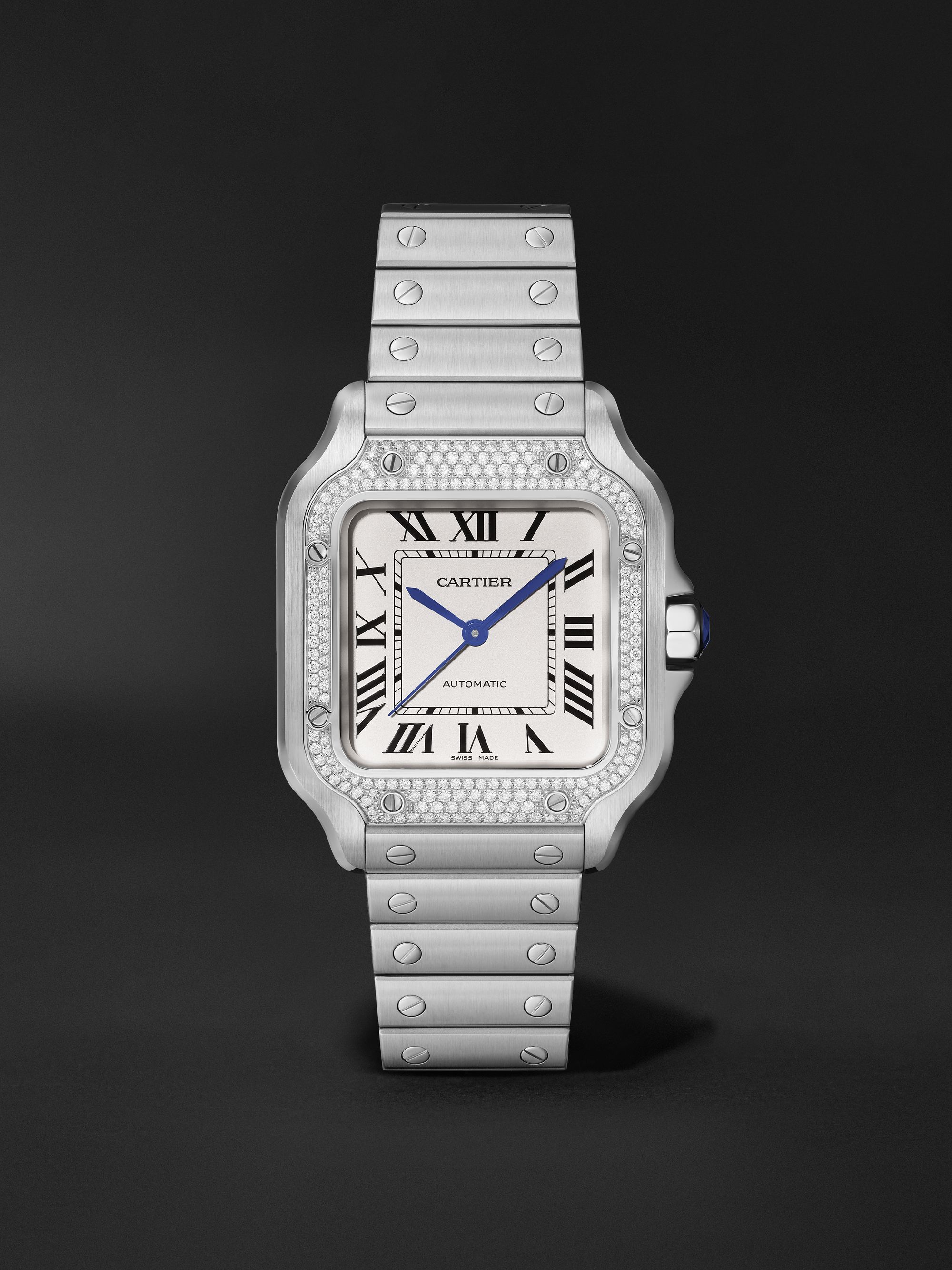 CARTIER Santos de Cartier Automatic-Wound 35.1mm Interchangeable Stainless Steel and Alligator Watch