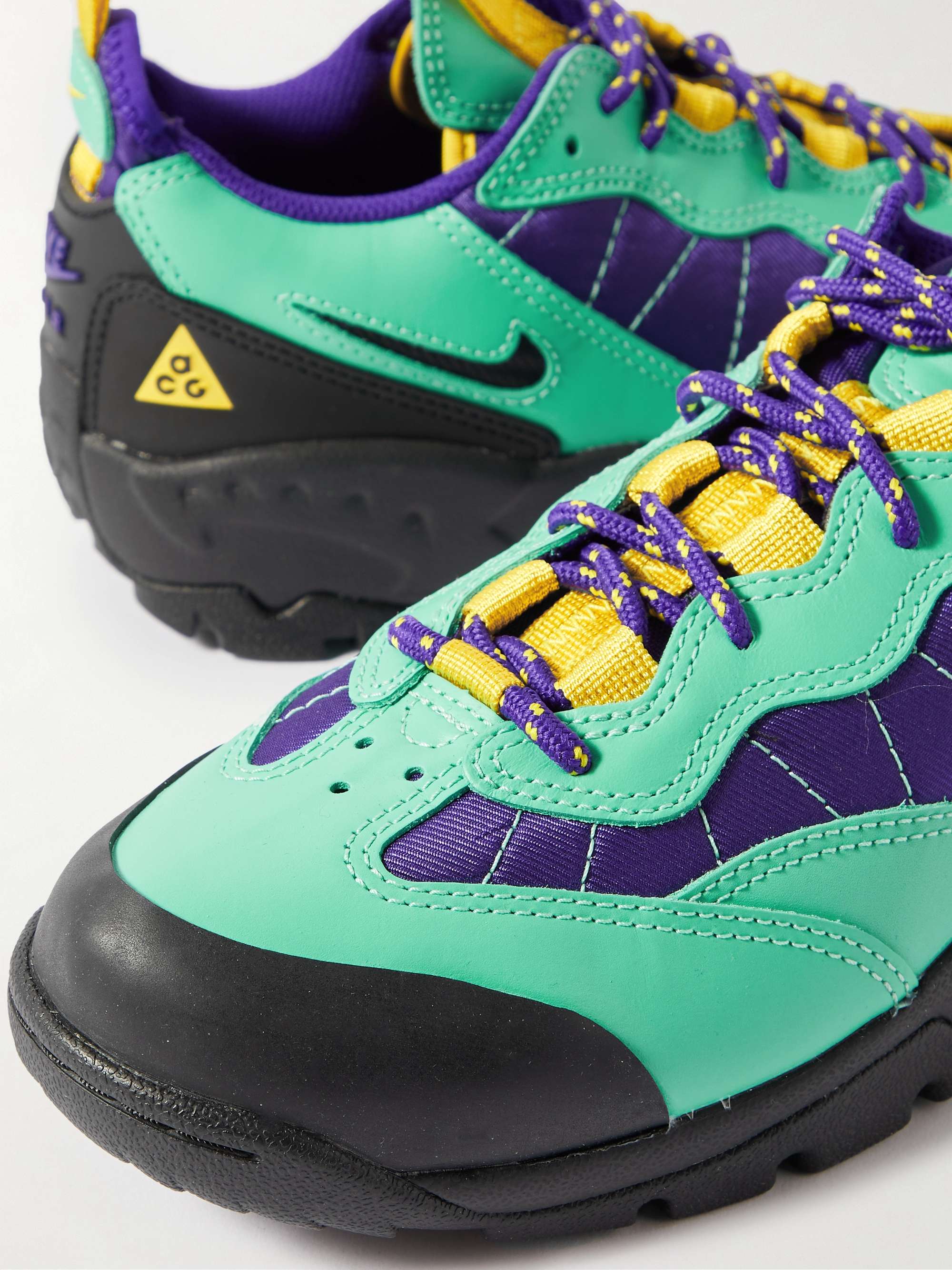 NIKE ACG Air Mada Rubber-Trimmed Leather and Mesh Hiking Sneakers