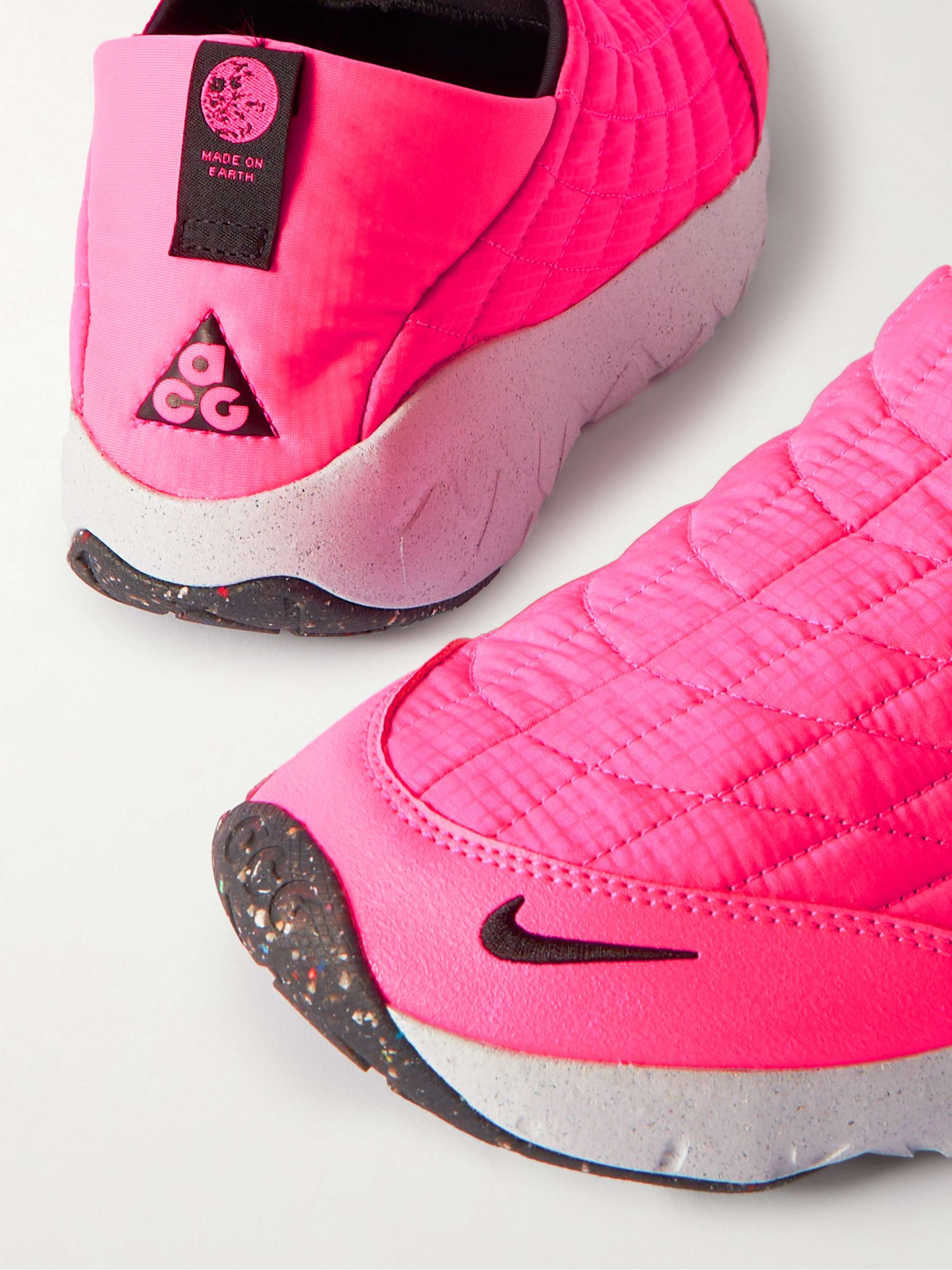 NIKE ACG Air Moc 3.5 Collapsible-Heel Faux Suede-Trimmed Quilted Ripstop Slip-On Sneakers