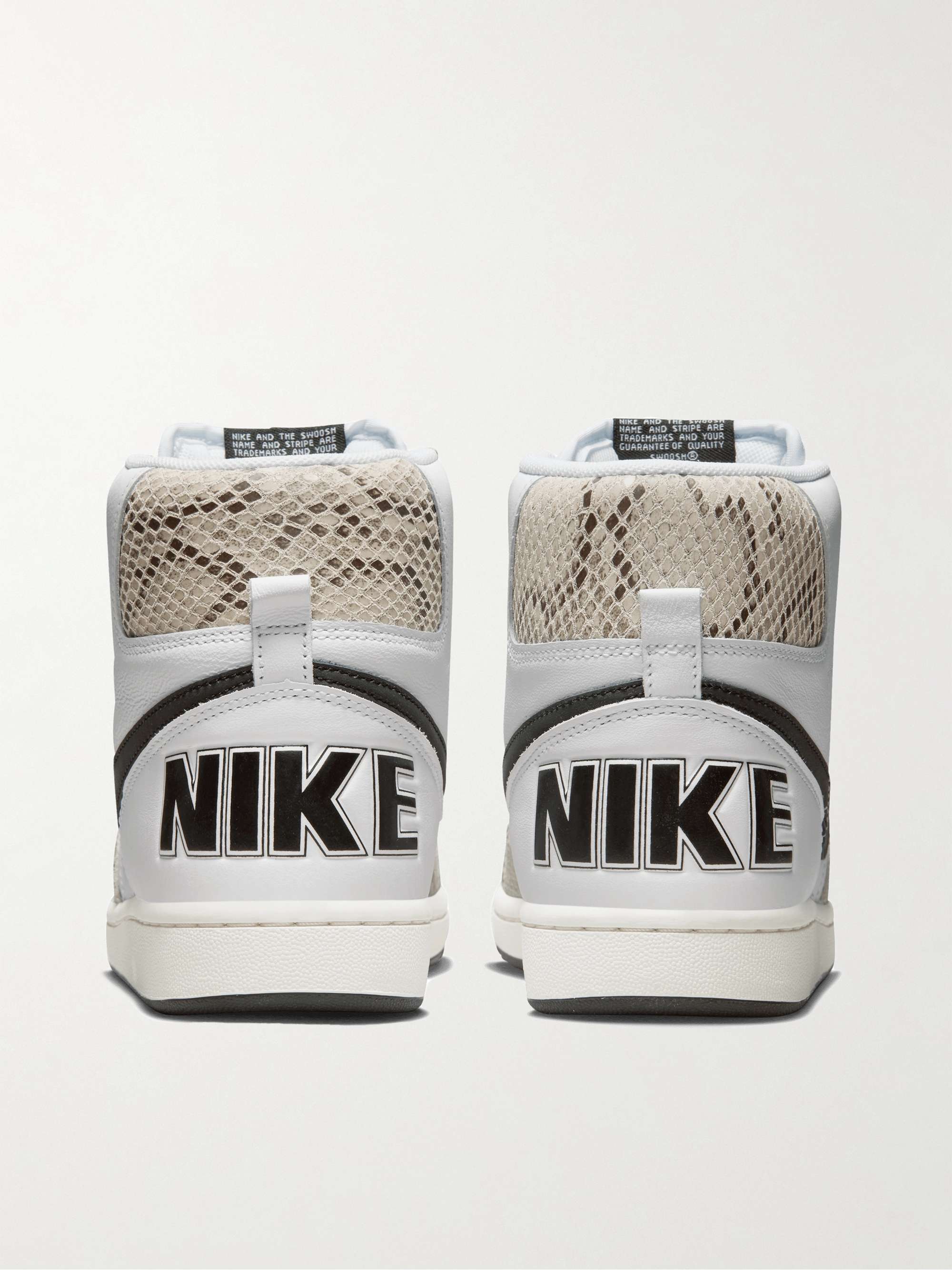 NIKE Terminator High Snake-Effect Leather High-Top Sneakers