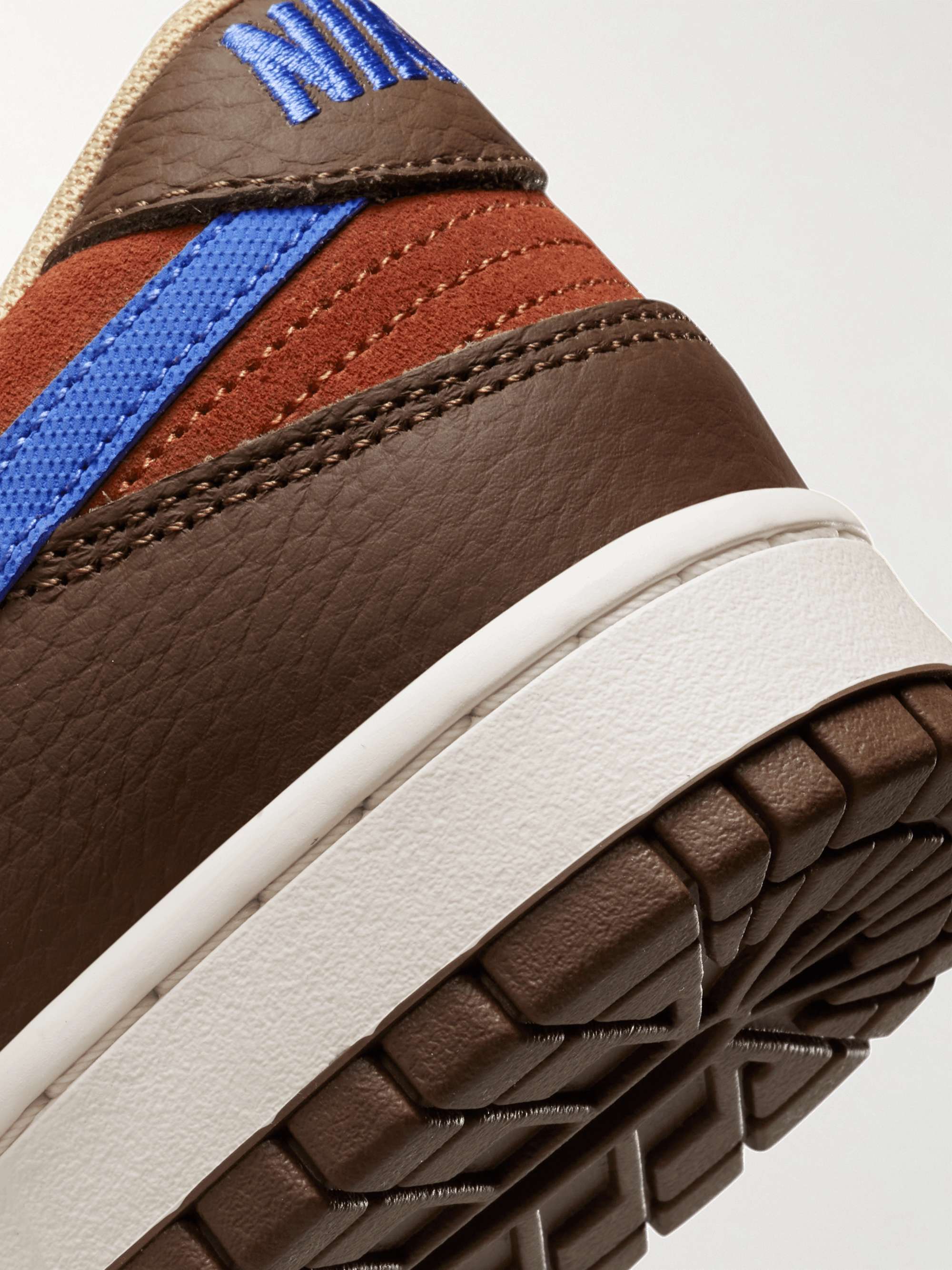 NIKE Dunk Low Retro Leather-Trimmed Suede Sneakers