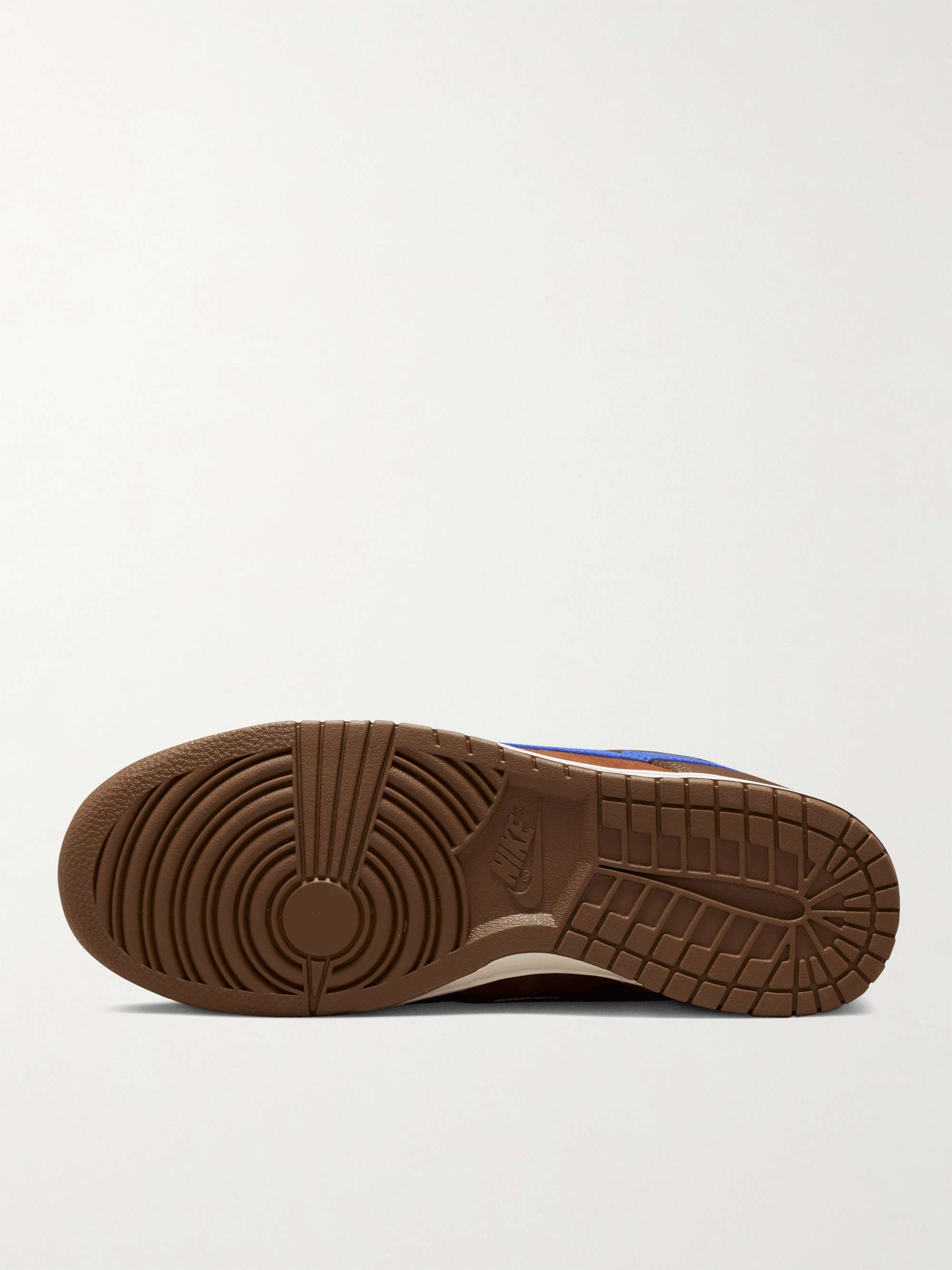 NIKE Dunk Low Retro Leather-Trimmed Suede Sneakers