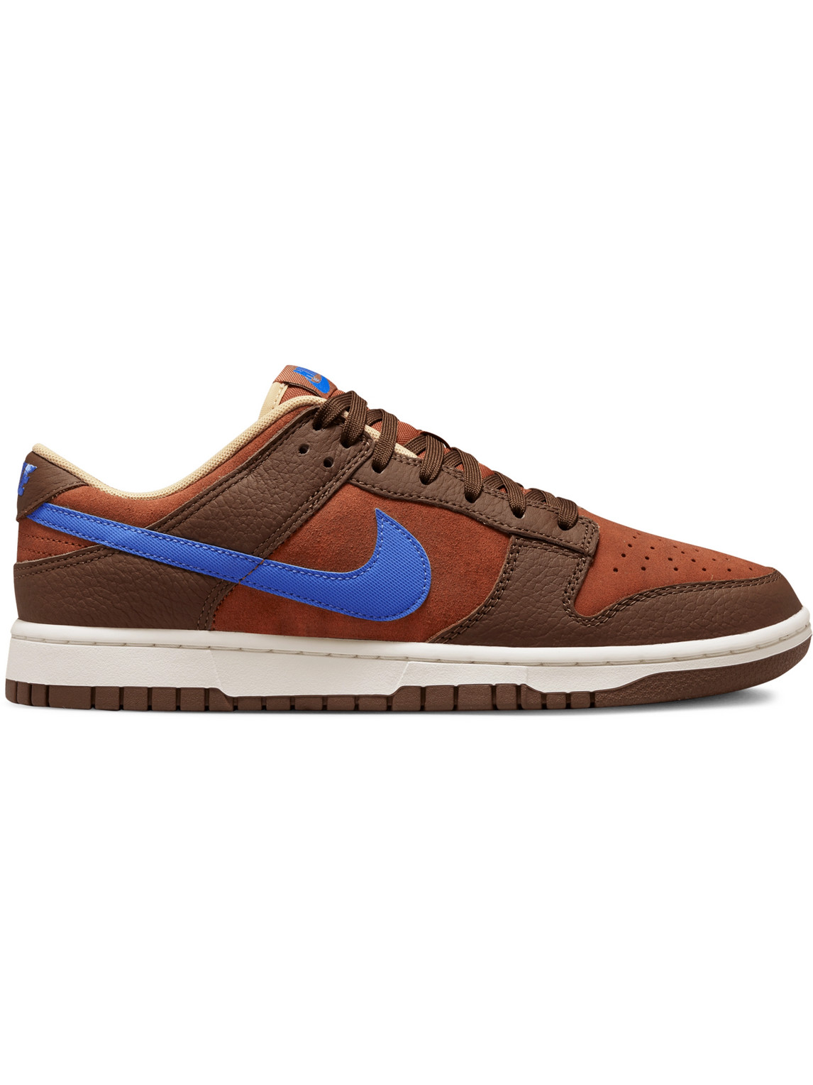 NIKE DUNK LOW RETRO LEATHER-TRIMMED SUEDE SNEAKERS