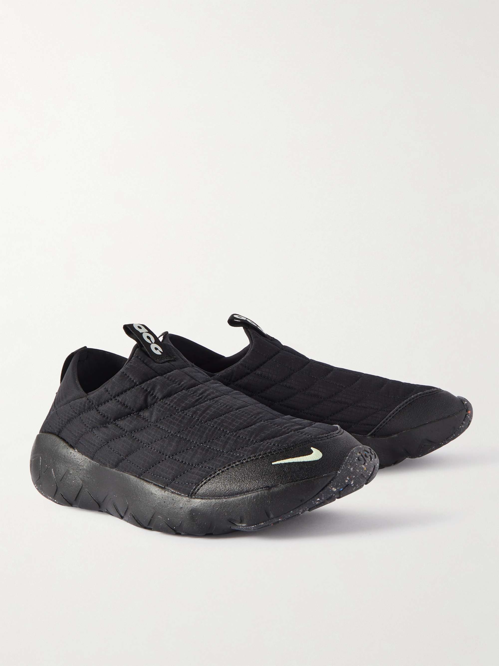 NIKE ACG Air Moc 3.5 Collapsible-Heel Faux Suede-Trimmed Quilted Ripstop Slip-On Sneakers