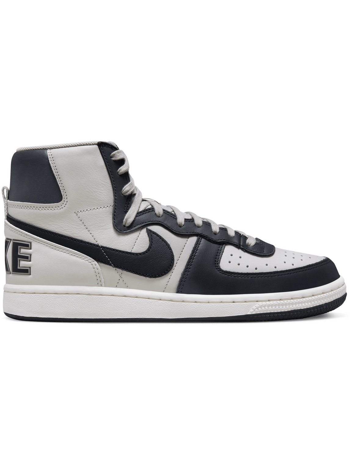 Nike Comme Des Garcons Homme Plus Two-tone Leather Terminator Hig In Gray