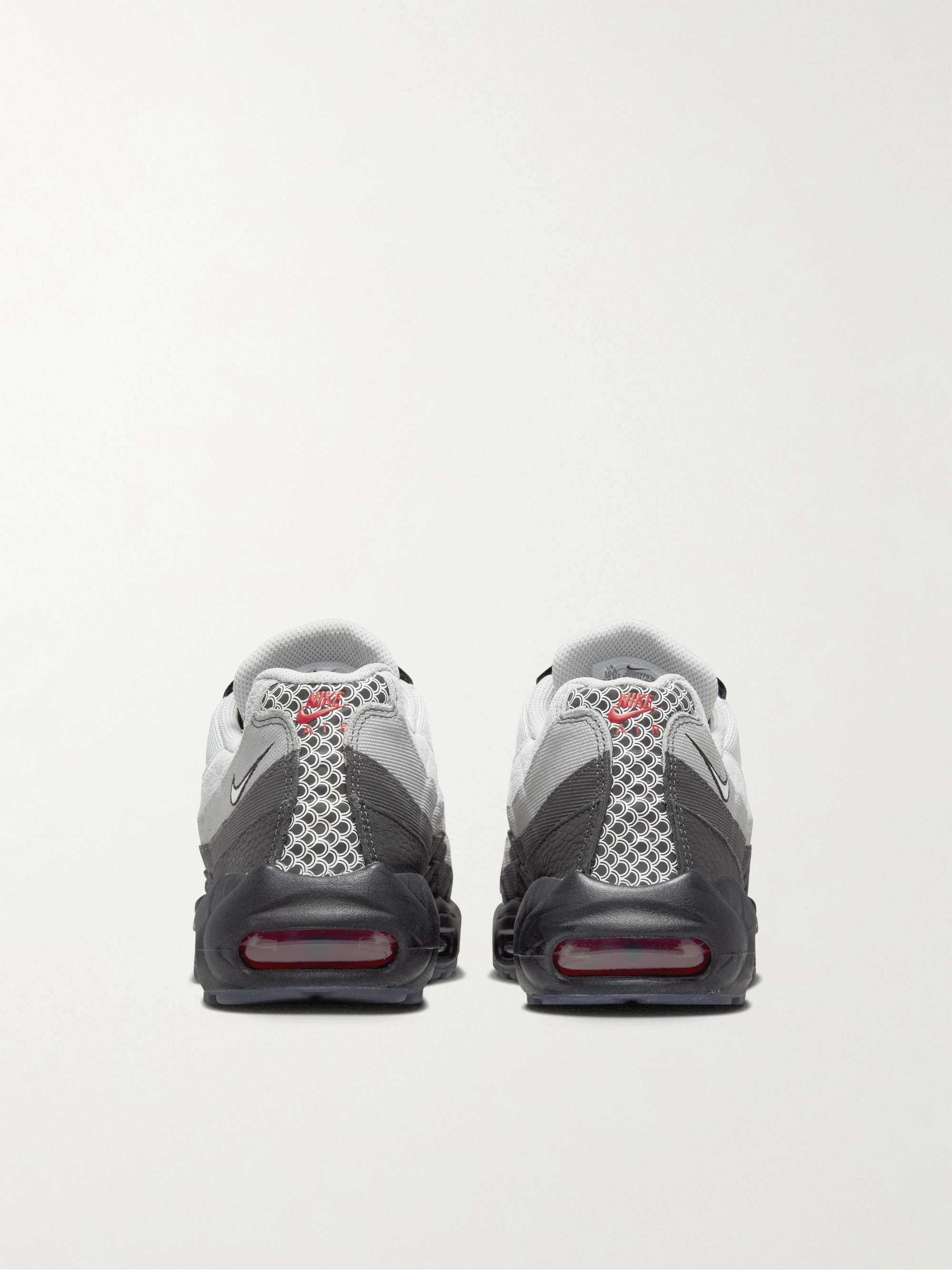 NIKE Air Max 95 Mesh-Trimmed Suede, Leather and Canvas Sneakers
