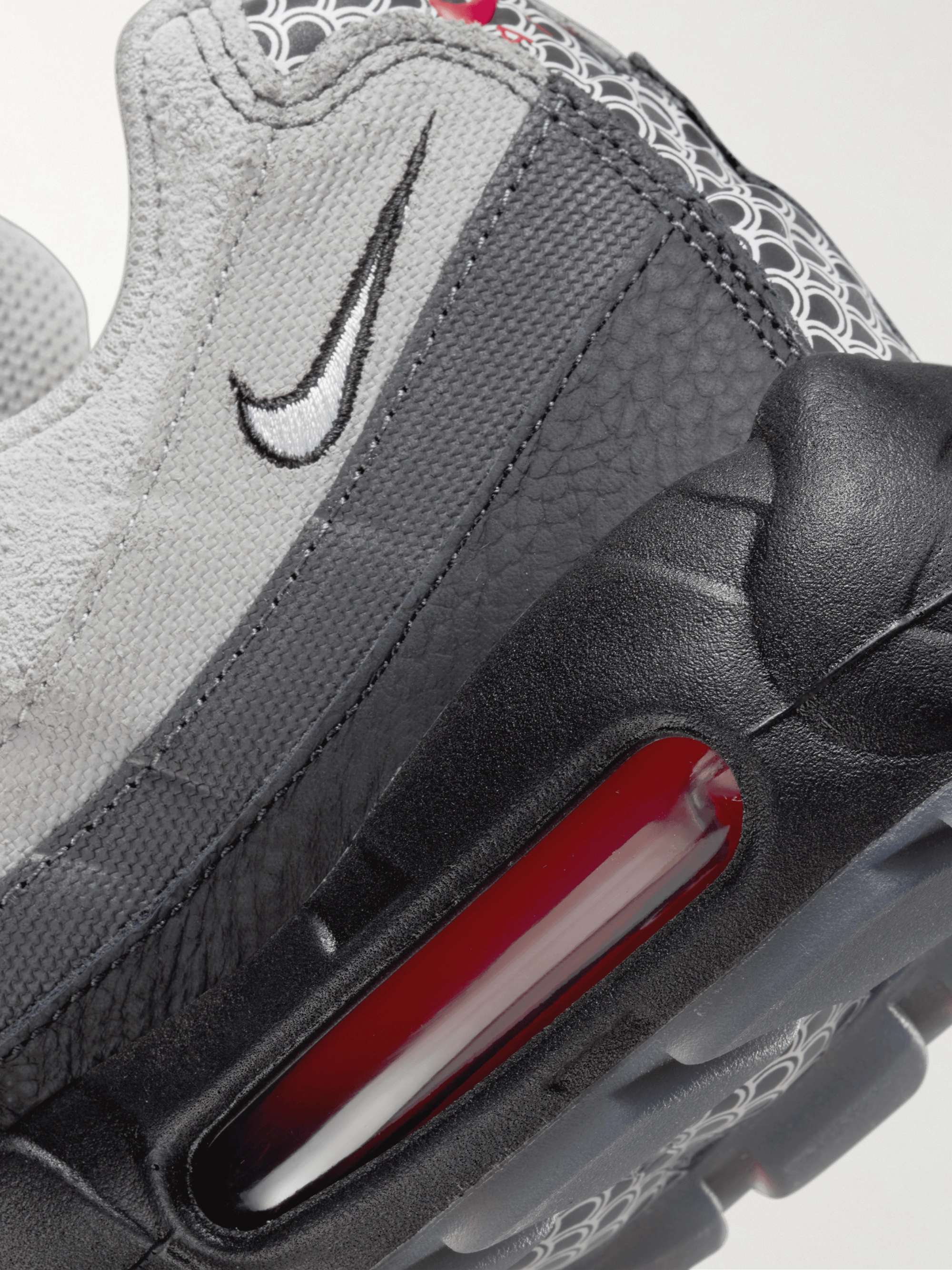NIKE Air Max 95 Mesh-Trimmed Suede, Leather and Canvas Sneakers