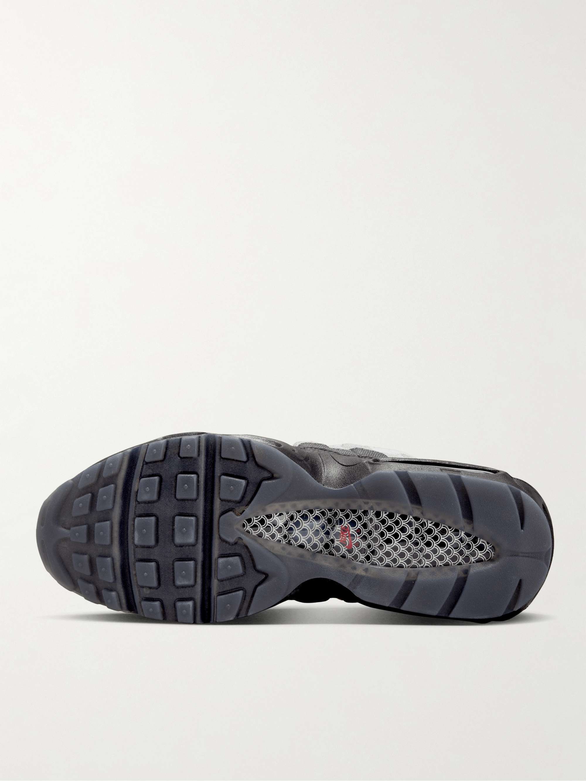 NIKE Air Max 95 Mesh-Trimmed Suede, Leather and Canvas Sneakers