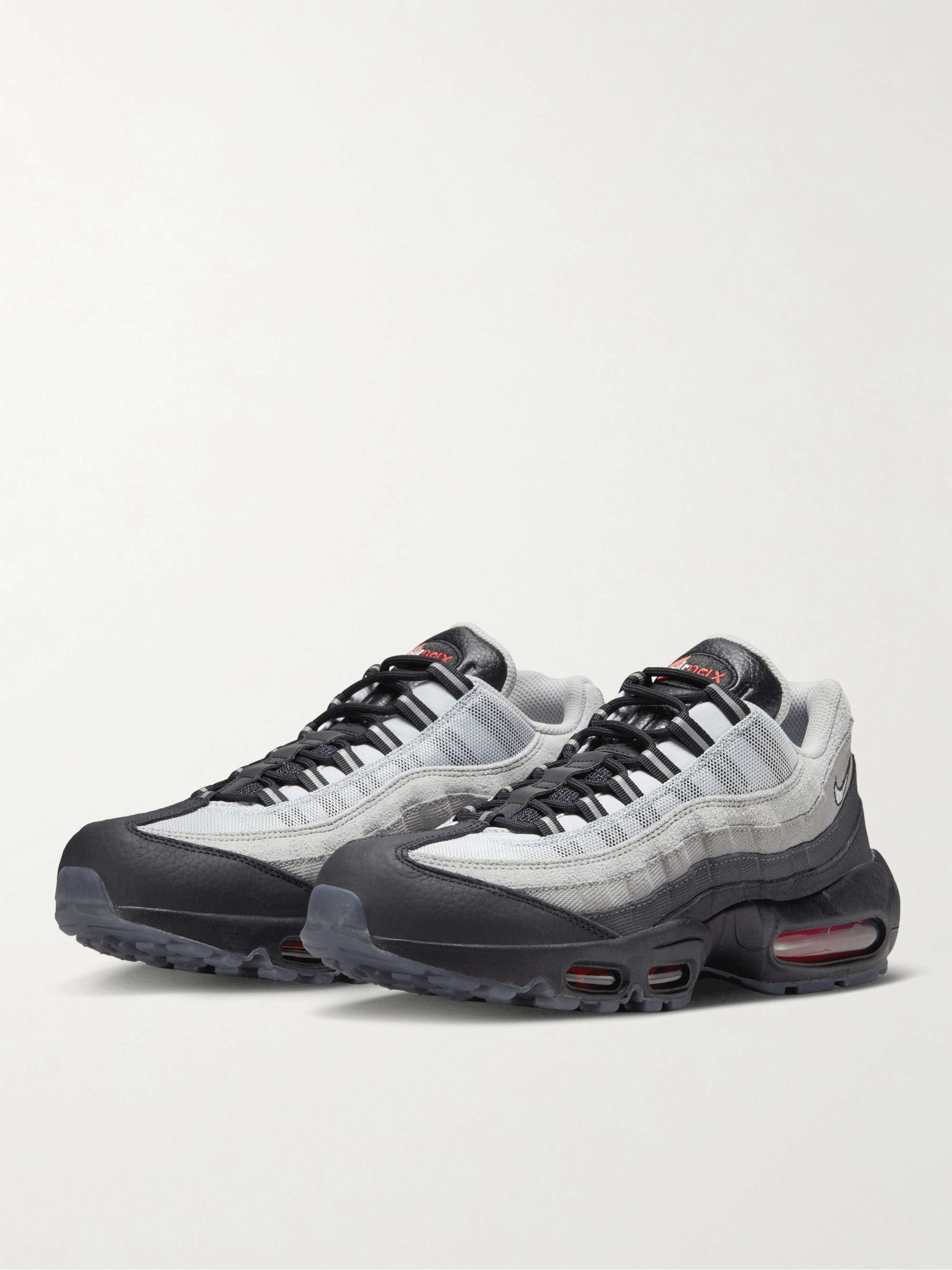 NIKE Air Max 95 Mesh-Trimmed Suede, Leather and Canvas Sneakers