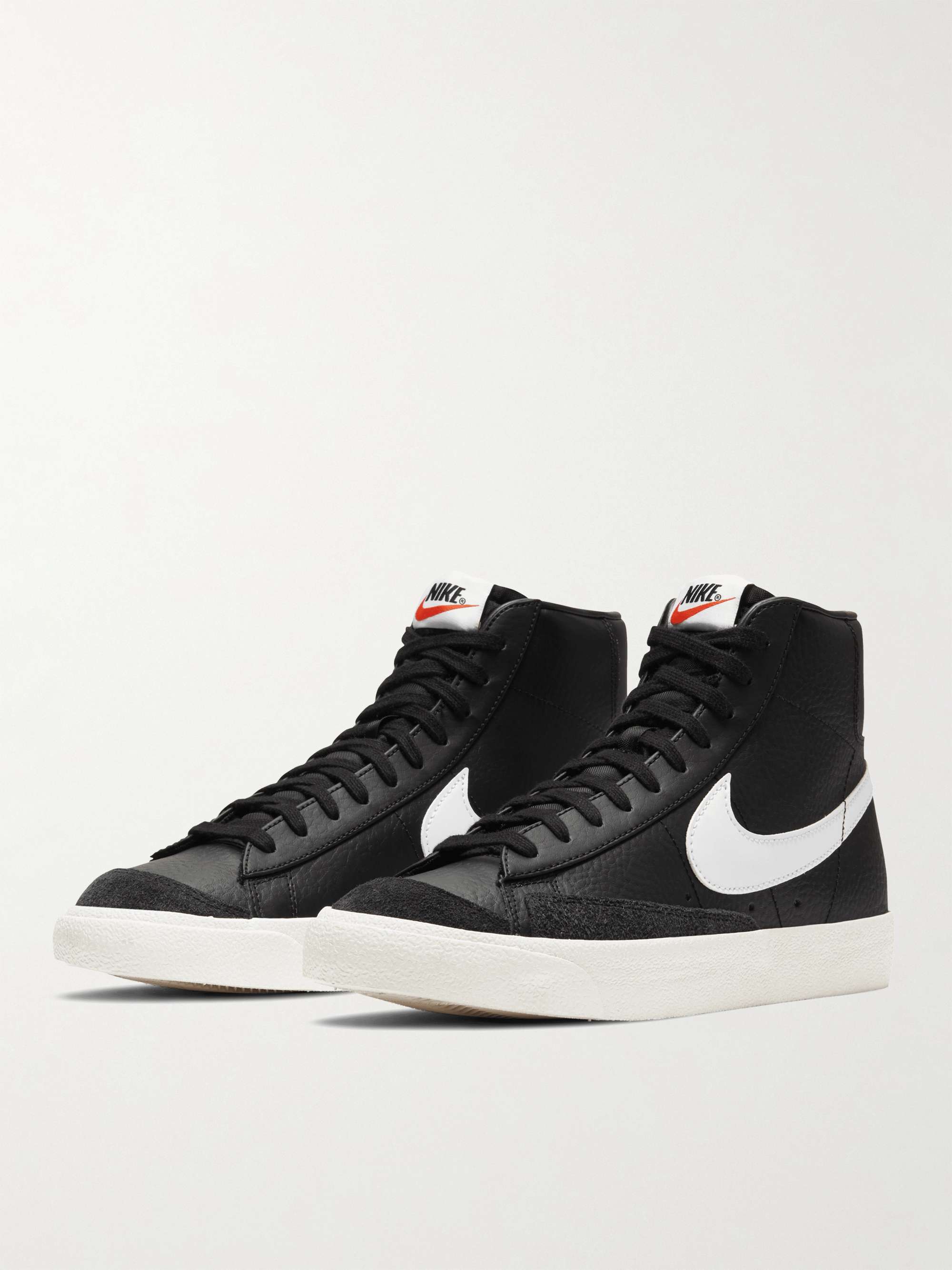 NIKE Blazer '77 Vintage Suede-Trimmed Full-Grain Leather Sneakers | MR PORTER